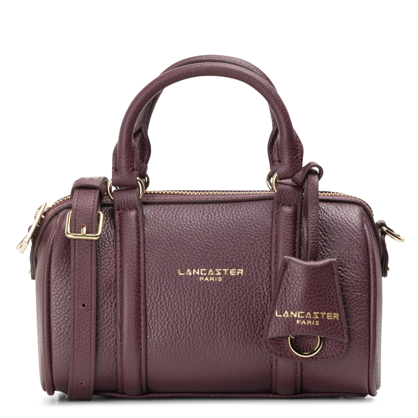 Kleine Bowlingtasche aus genarbtem Leder Rot MILANO ANA