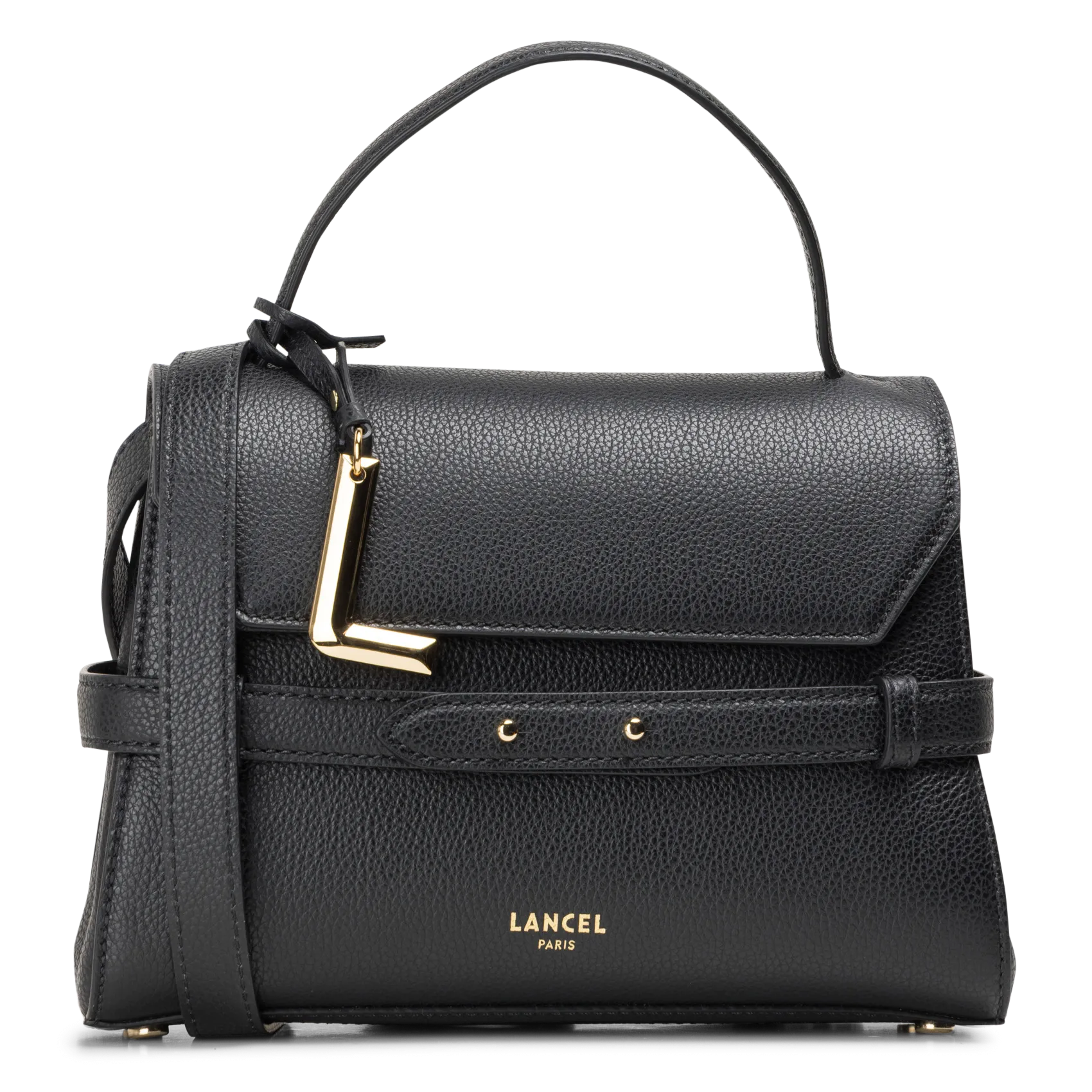 Charlie - Handtasche aus genarbtem Leder Schwarz FAUBOURG