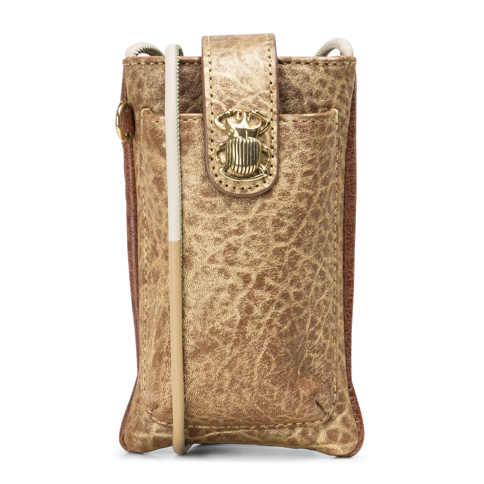 Handyhülle aus gemischtem Leder Golden MARCUS