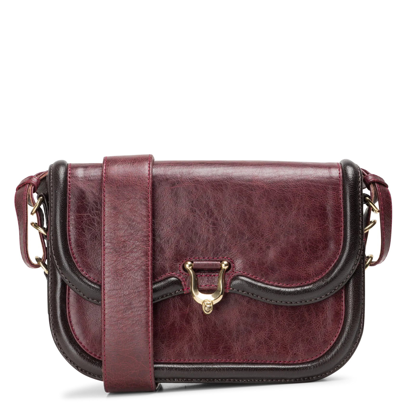 Umhängetasche aus Leder-Mix Rot MANON