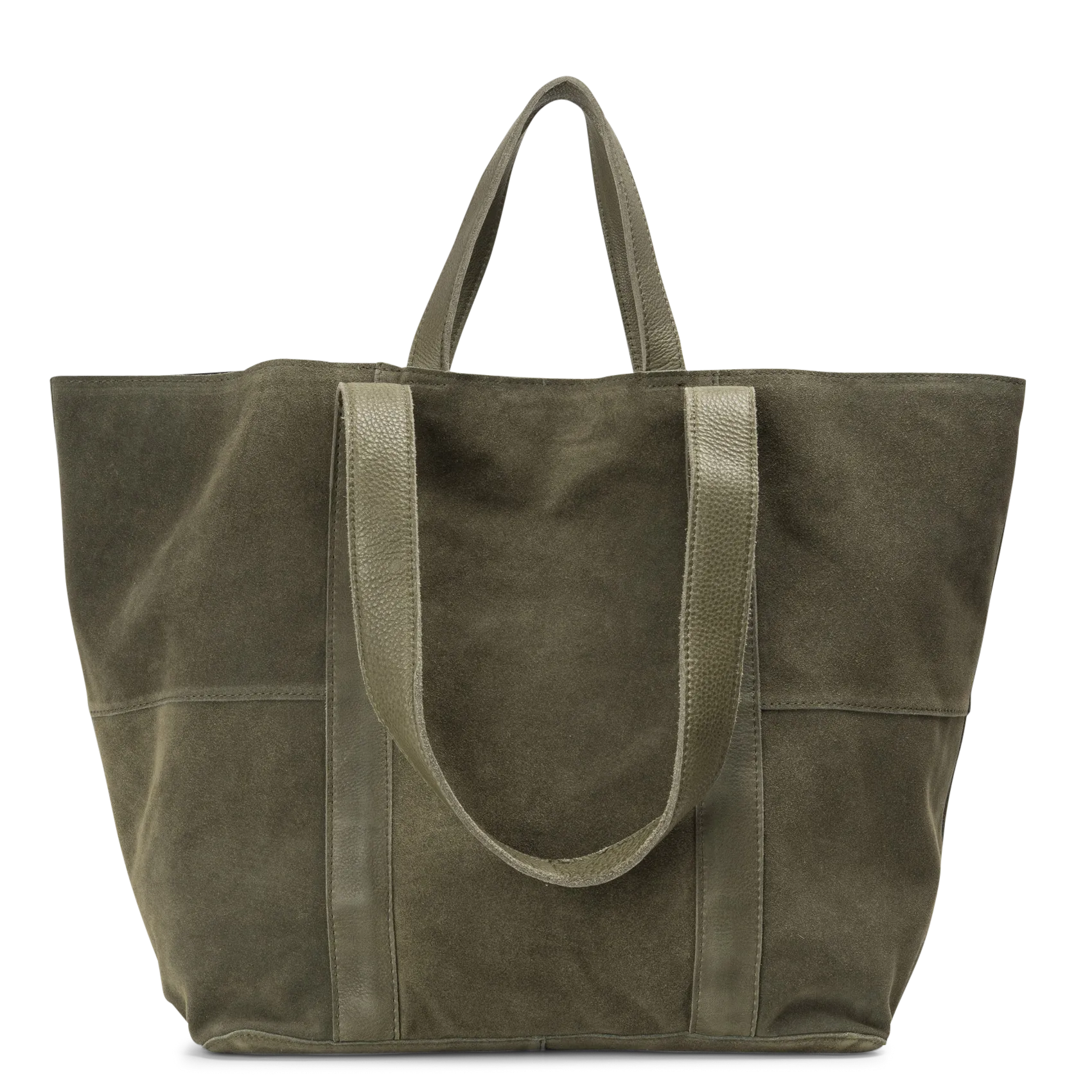 Shopper aus Veloursleder Grun JASMIN