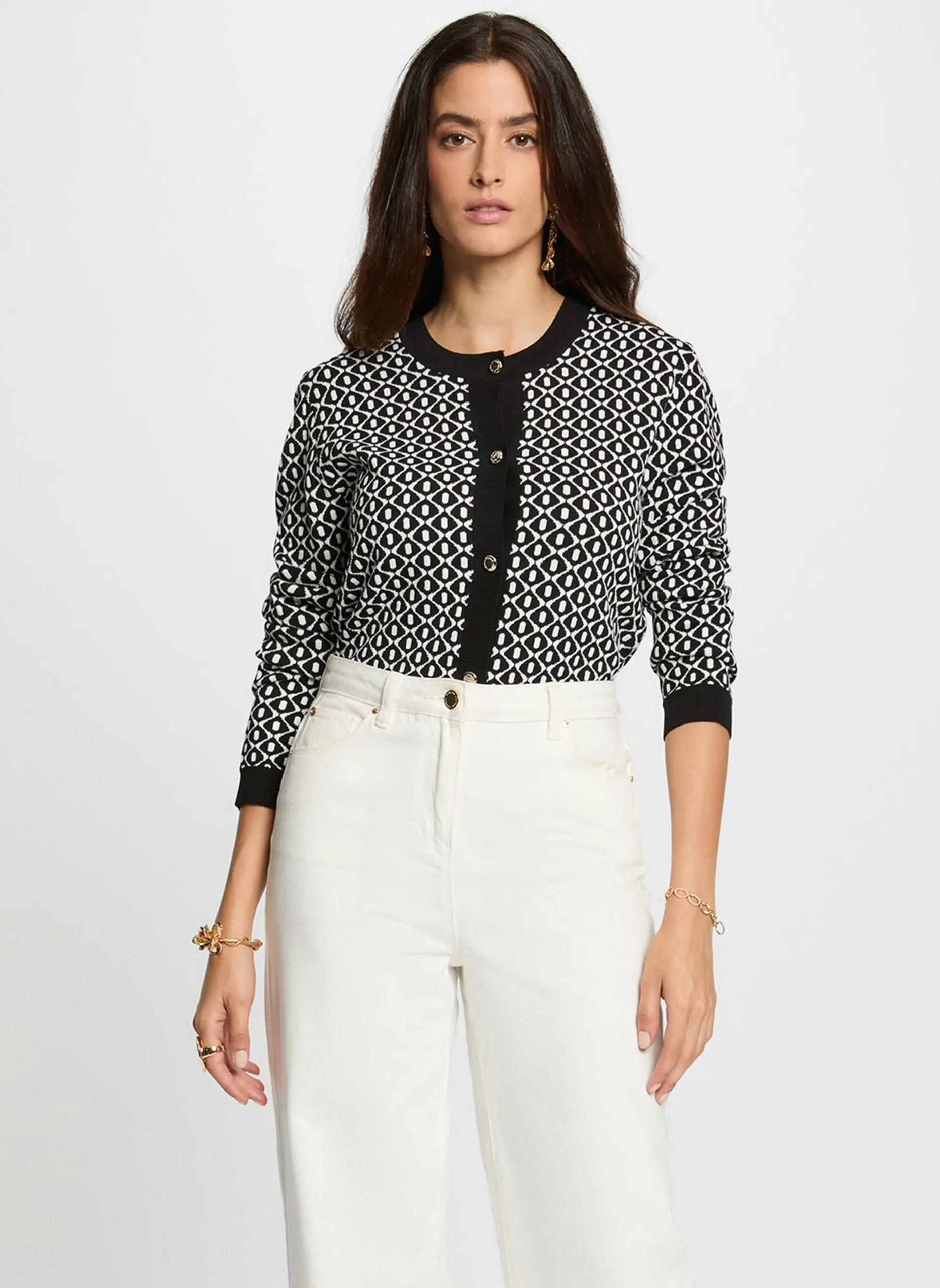 Strickjacke mit Rundhalsausschnitt Rot 252-MSIXTA