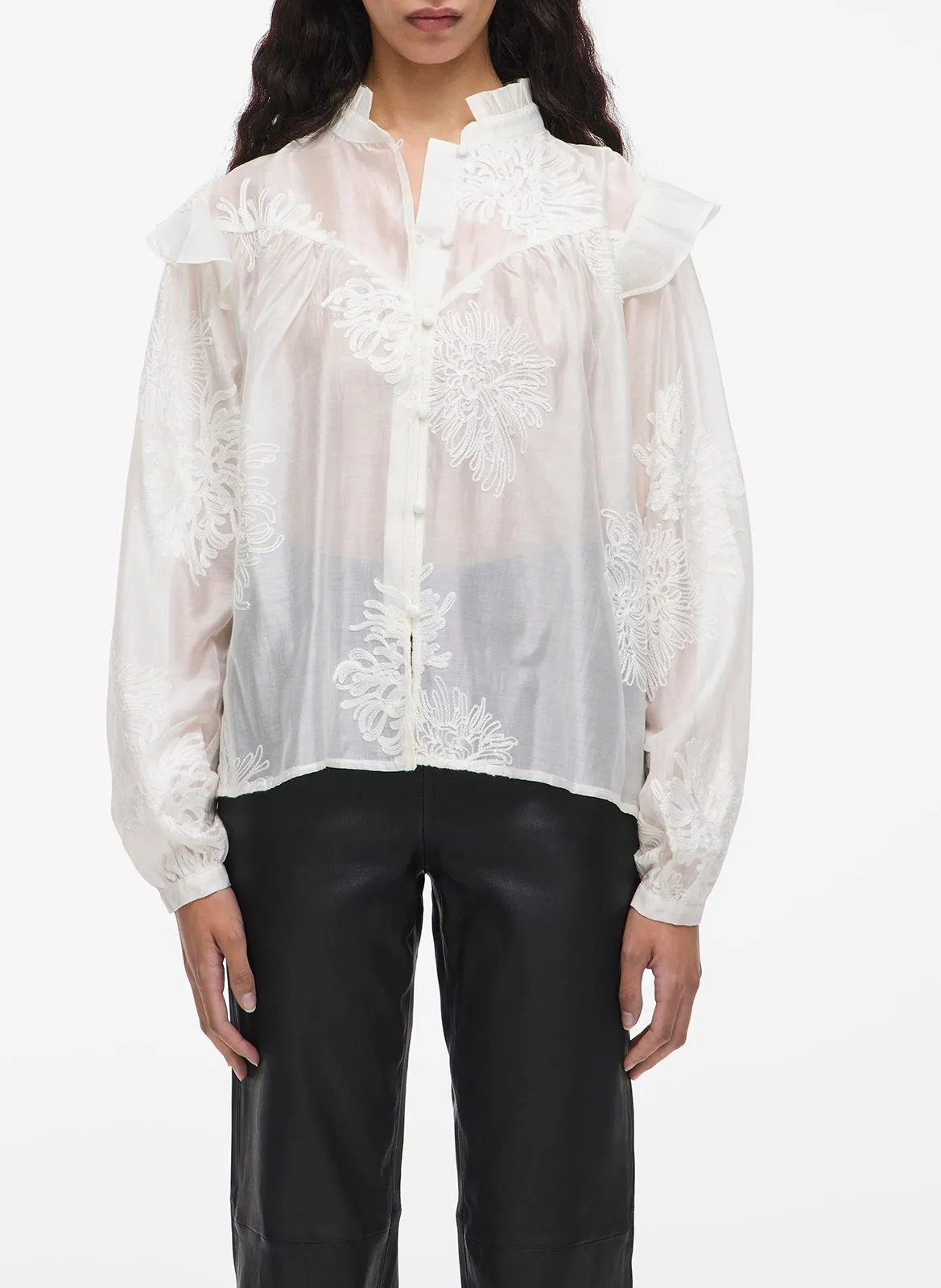 Bluse mit Stehkragen Weiss VIVIA