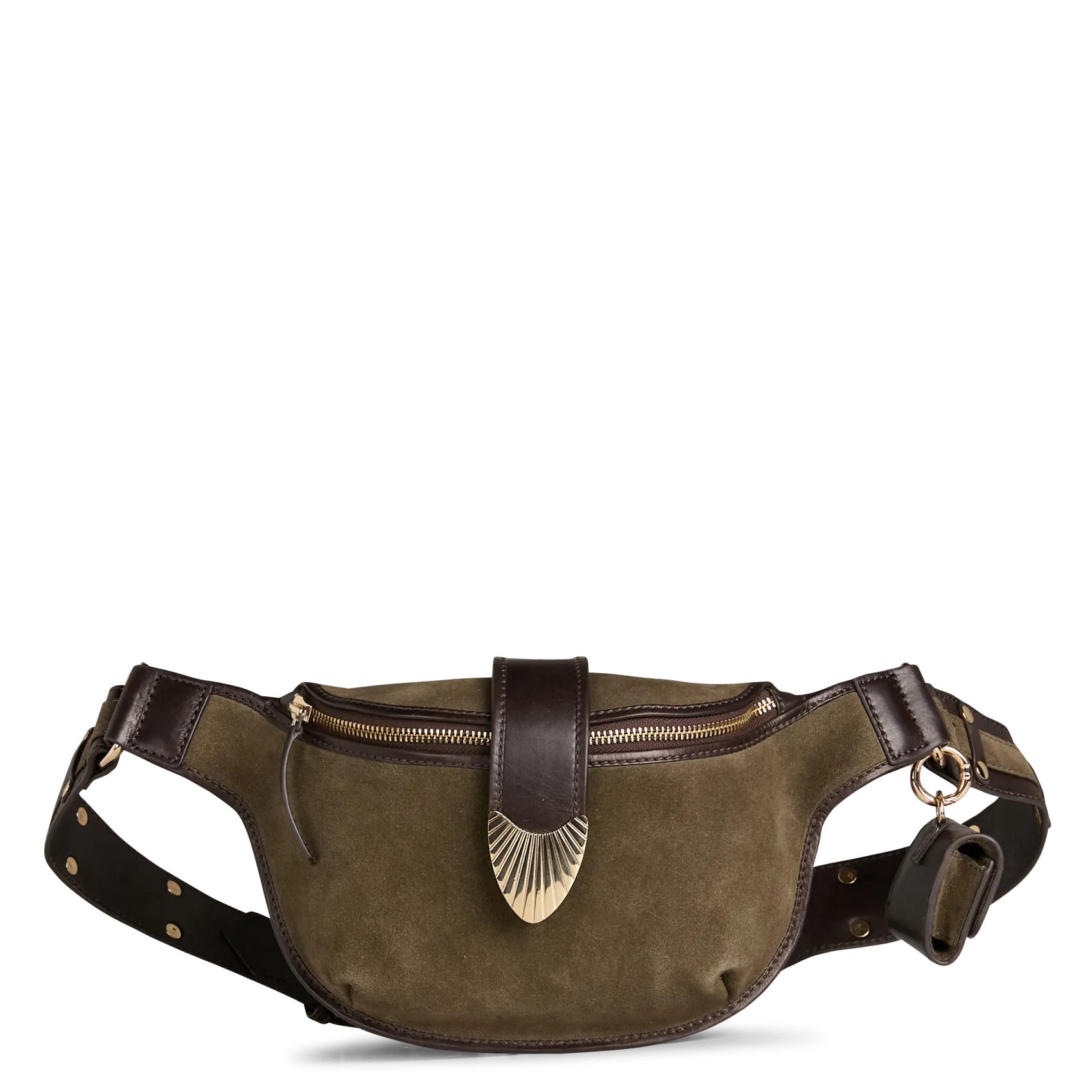 Hüfttasche aus Leder Khaki LEONARD