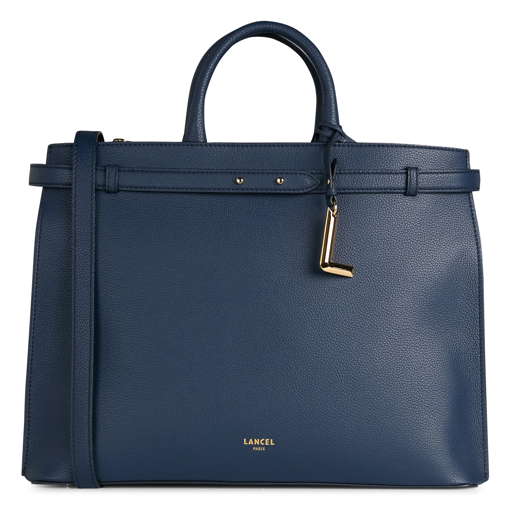 Bowlingtasche aus genarbtem Leder mit Reißverschluss Blau FAUBOURG L