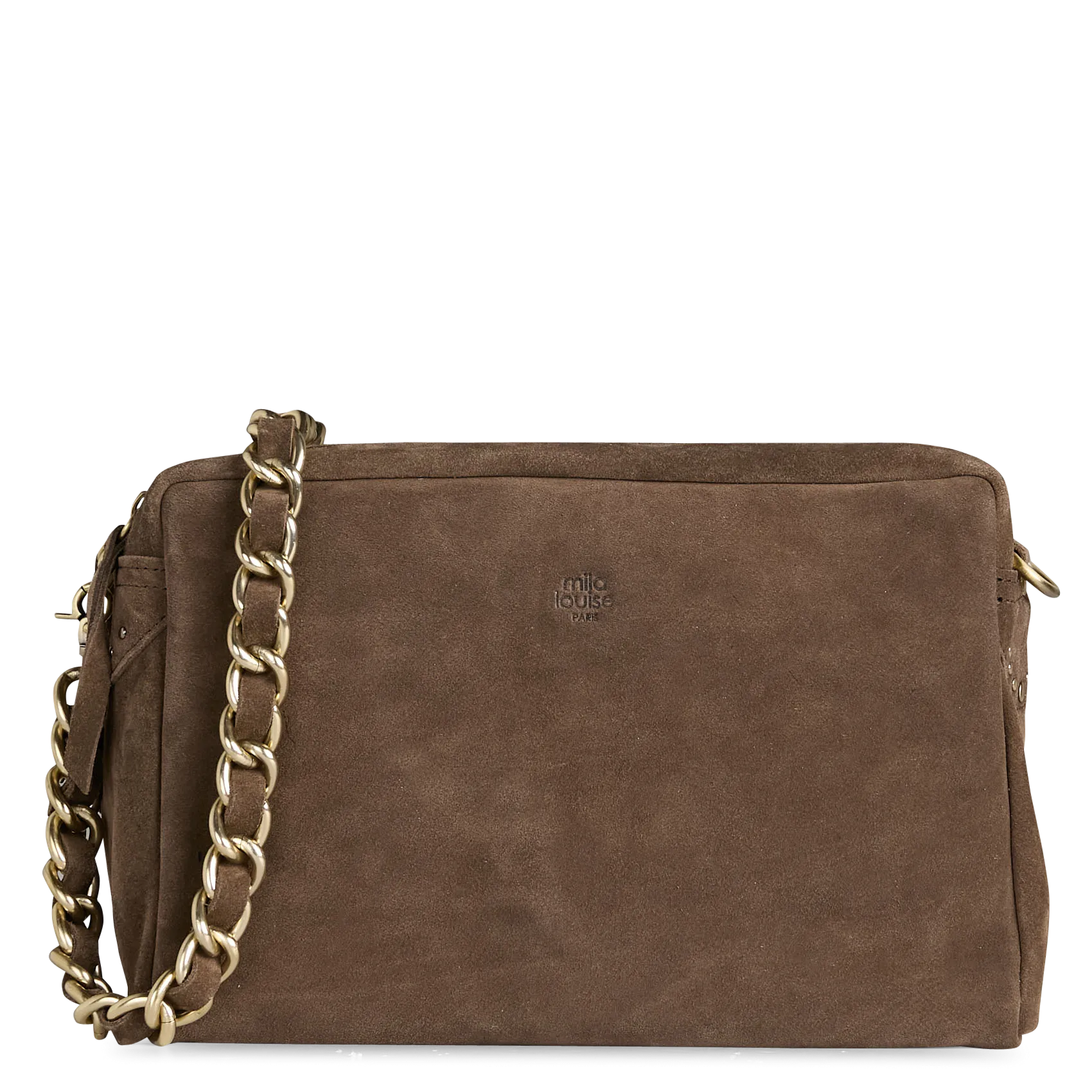Handtasche aus Veloursleder Khaki MAMA