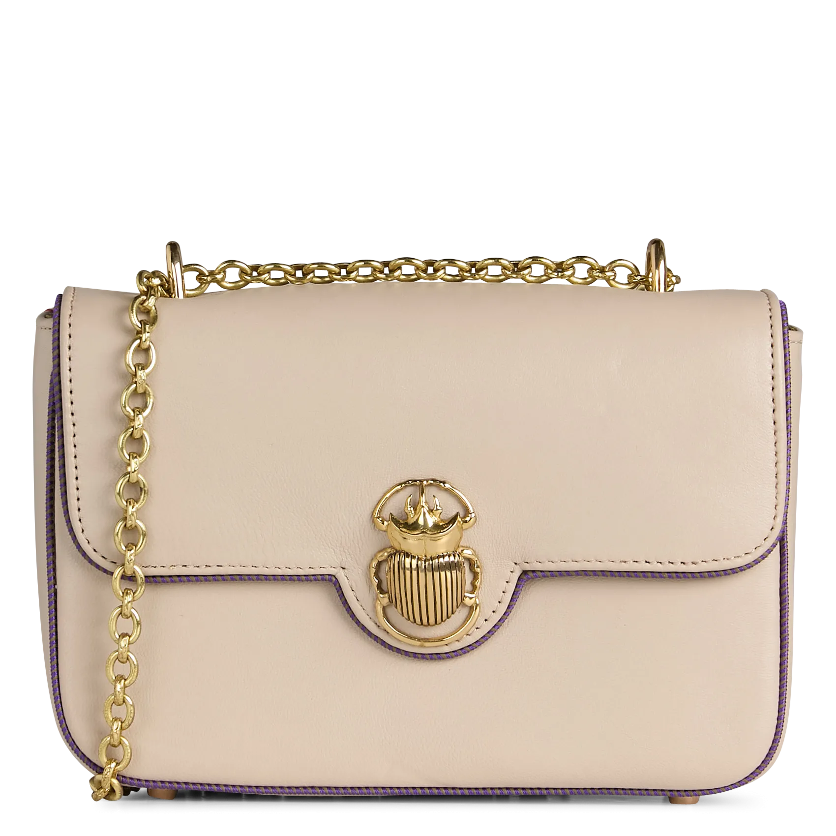 Umhängetasche aus Leder-Mix Braun AVA