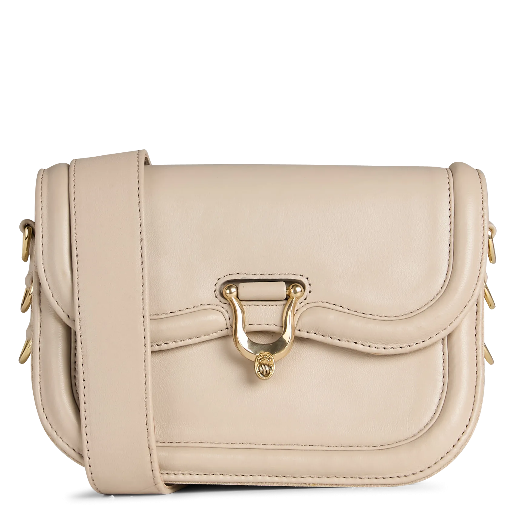 Umhängetasche aus Leder-Mix Braun MANON