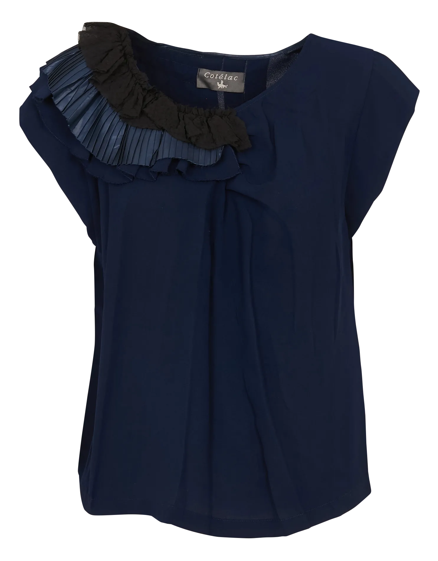 Bedrucktes Viskose-Top Blau