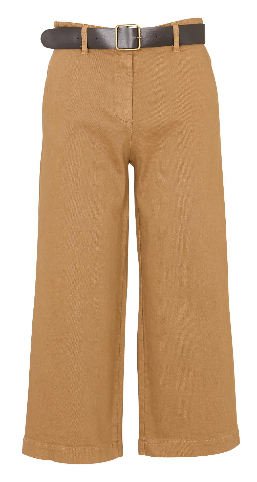 Cropped High Waist Jeans aus Baumwoll-Mix Braun