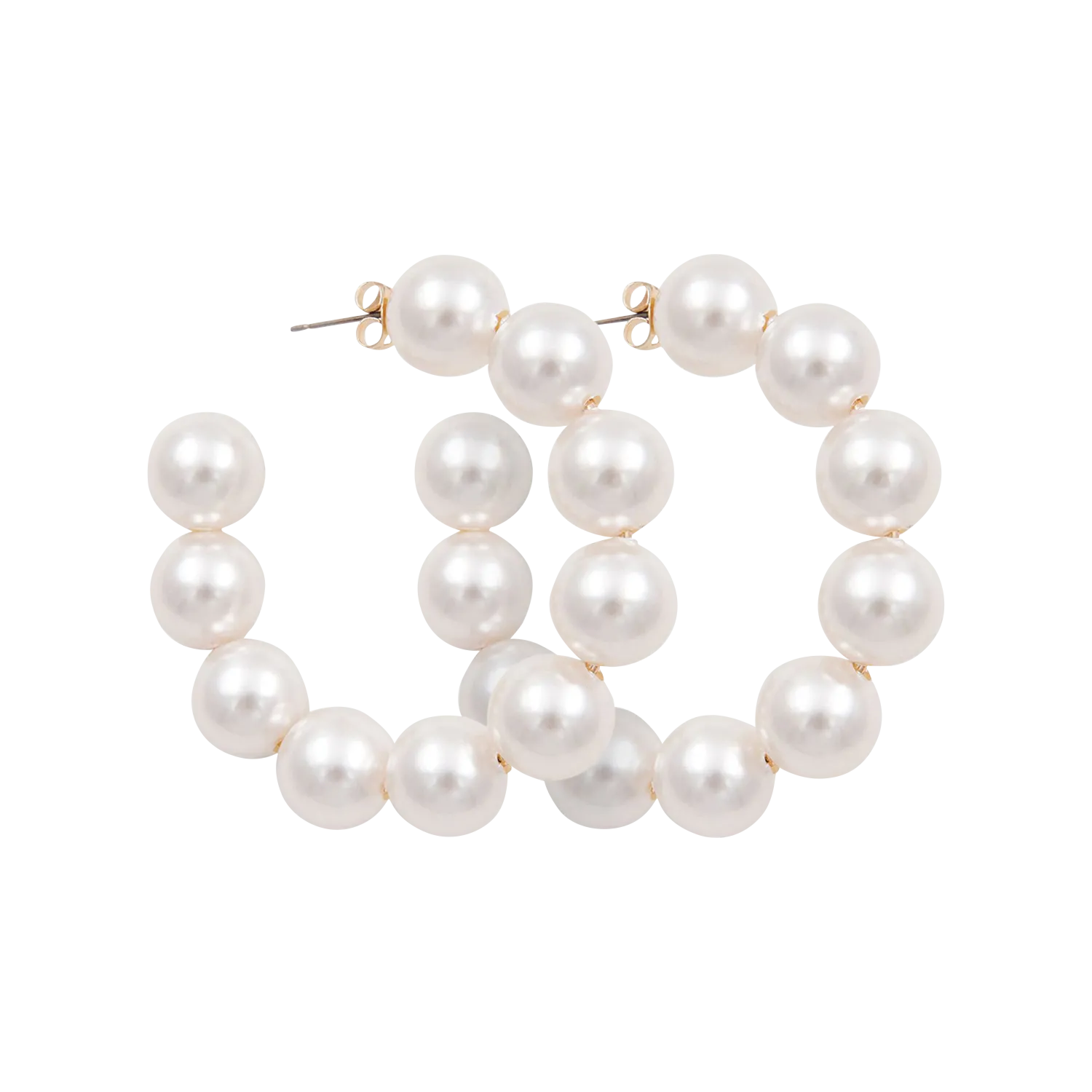 Mit Perlen verzierte Kreolen Weiss ILTICOLOR