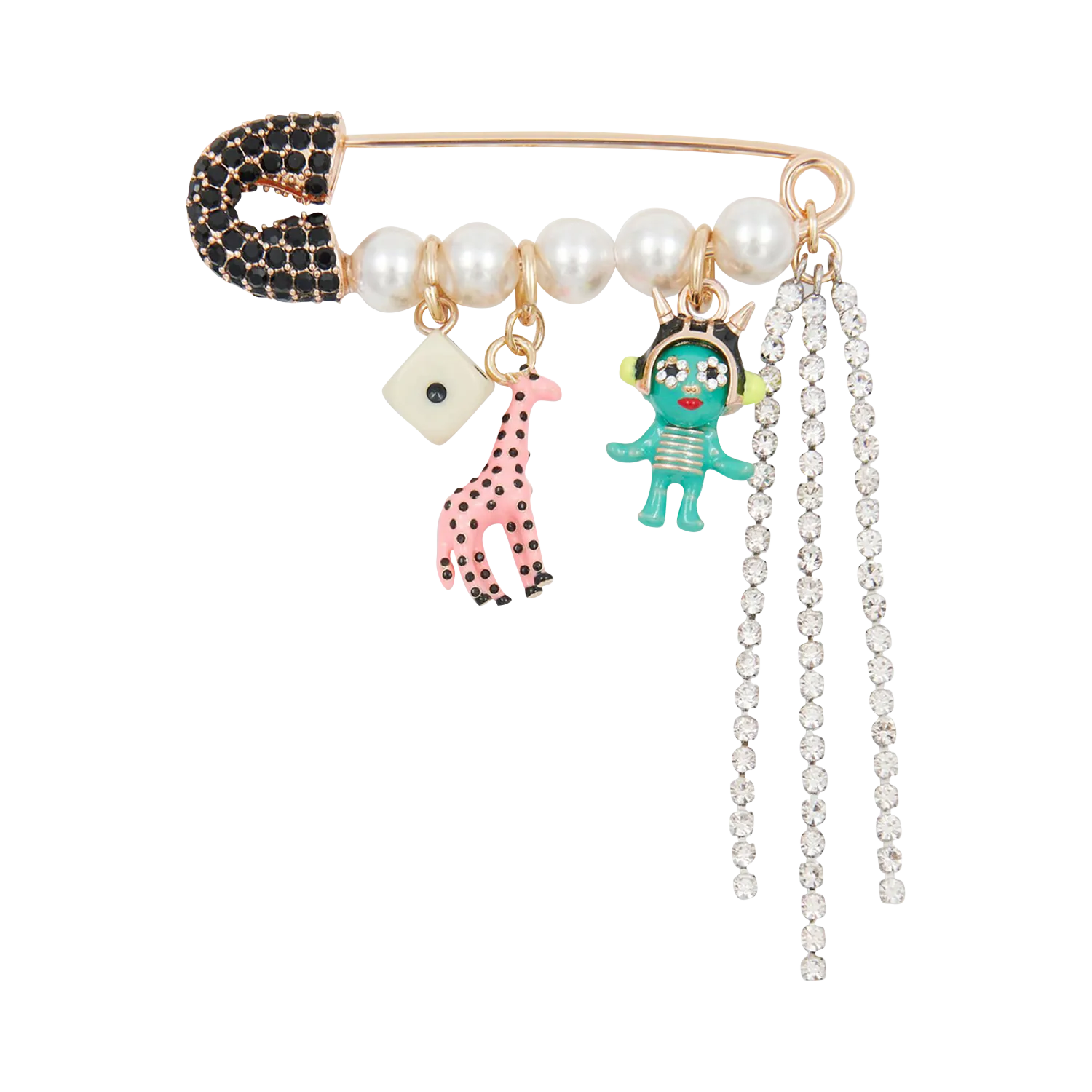 Brosche mit Strass Golden IMORA