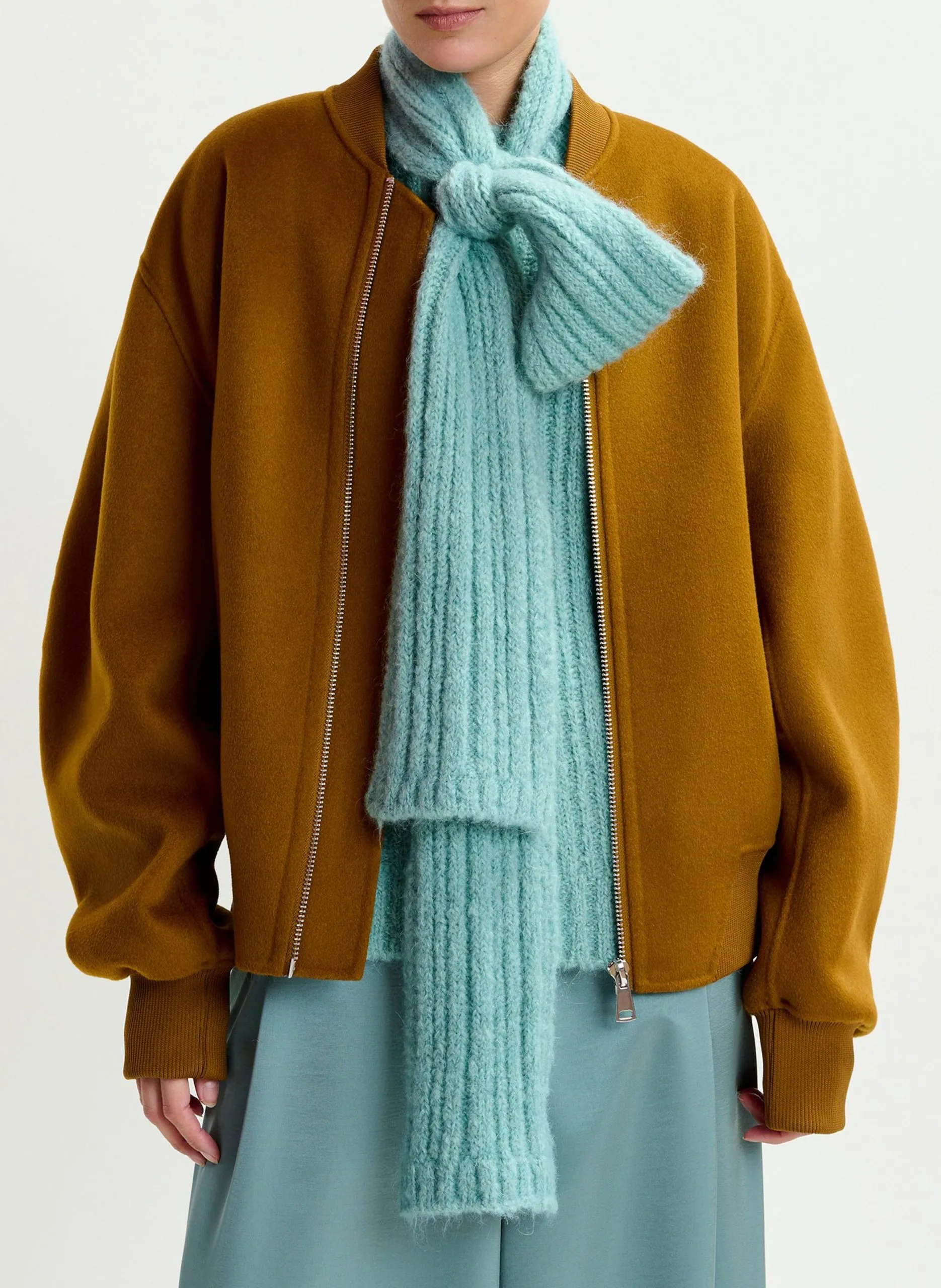 Wollblouson mit College-Kragen Braun ISOFT