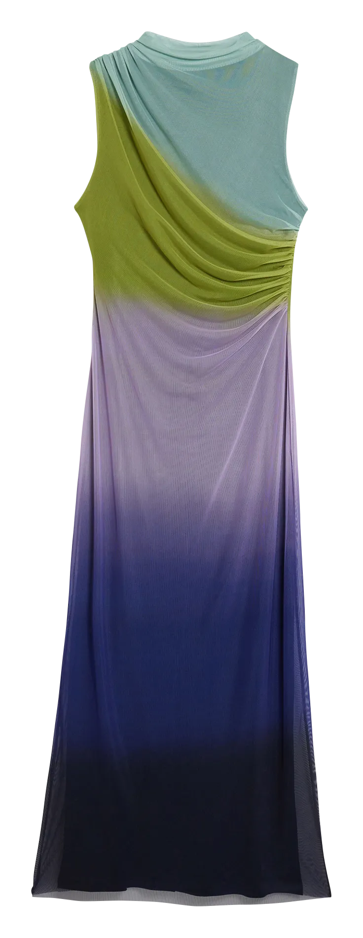 Langes Kleid mit Rundhalsausschnitt Rot