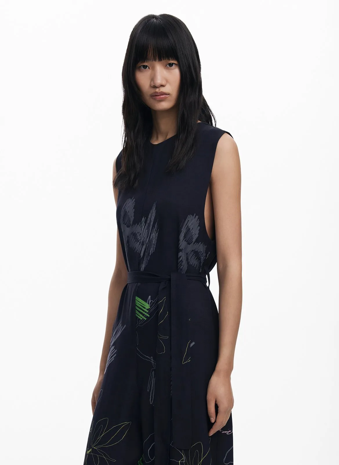 Weite Blumenmuster Overall Schwarz