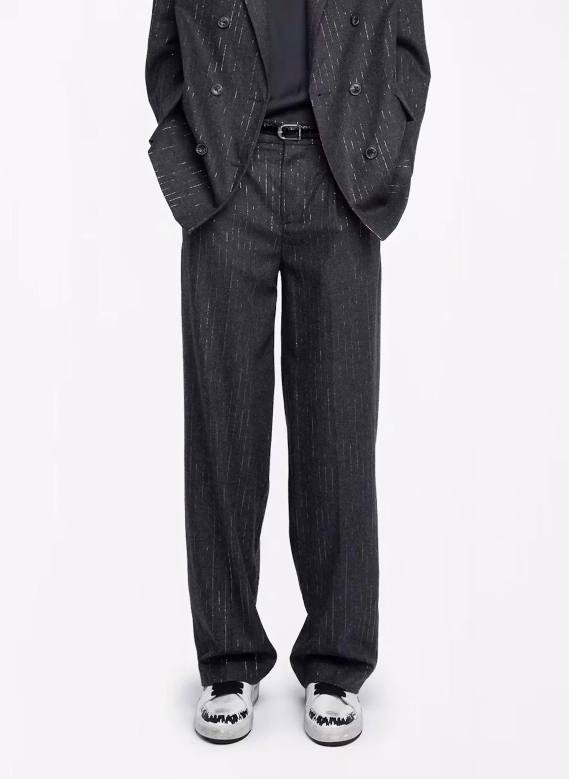 Gerade geschnittene Anzughose Grau PUROS