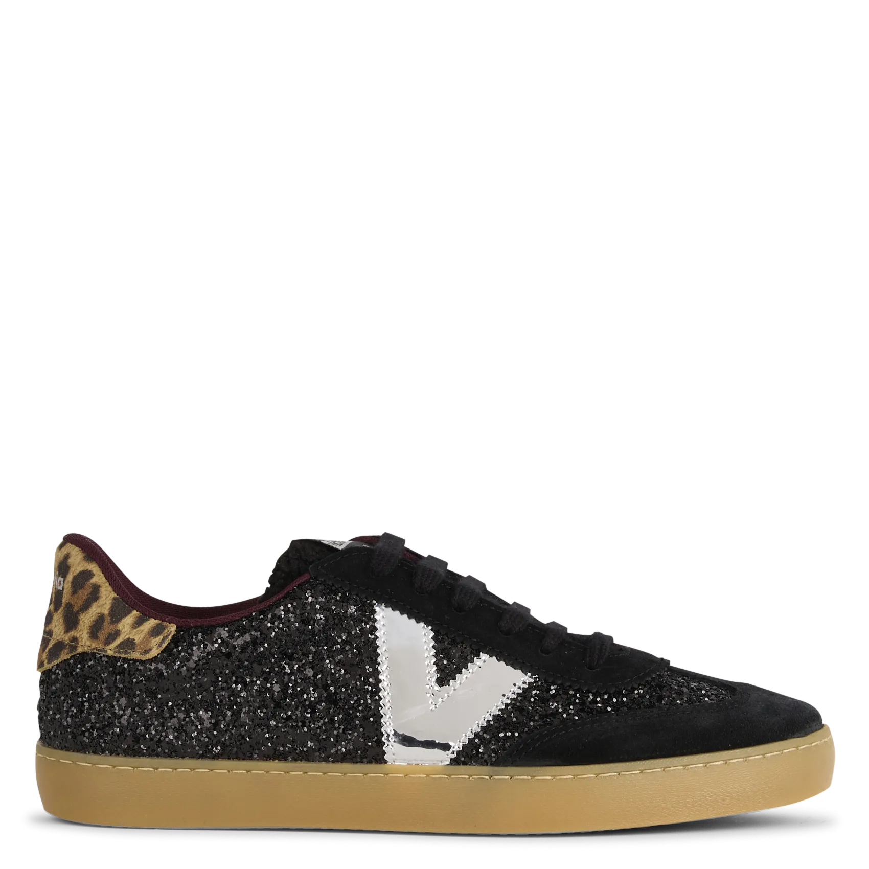 Flache Sneaker mit Strass Schwarz BERLIN