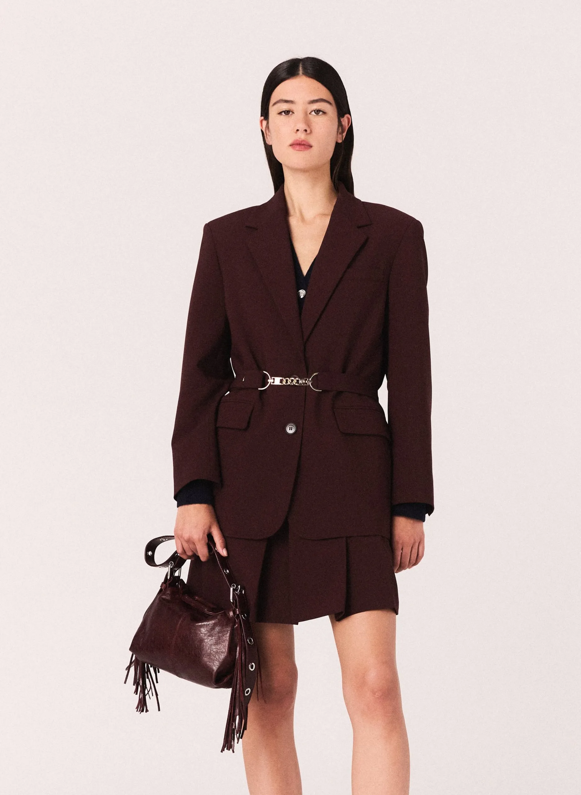 Blazer aus Wollmischgewebe Rot