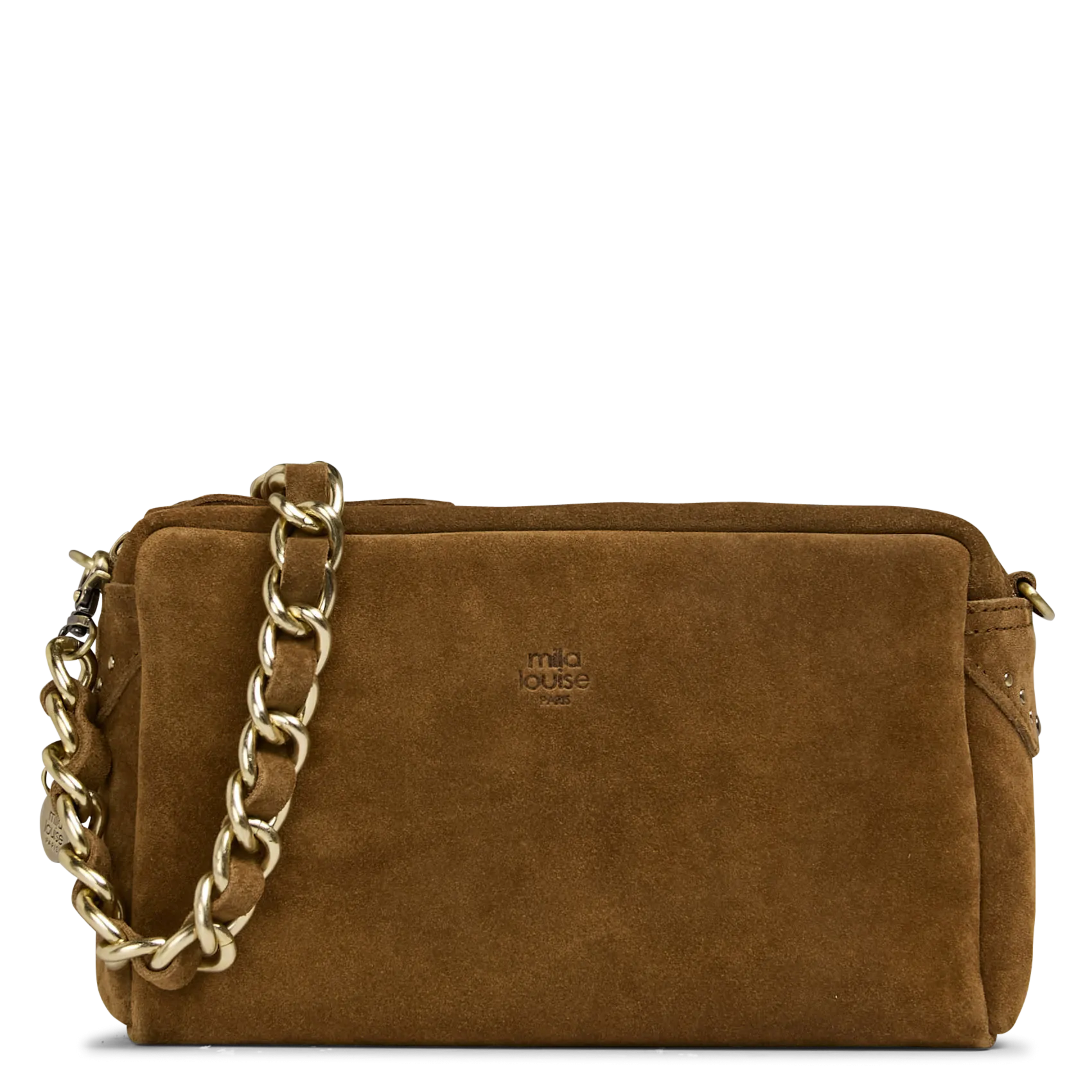 Kameratasche aus Veloursleder Beige MAMA