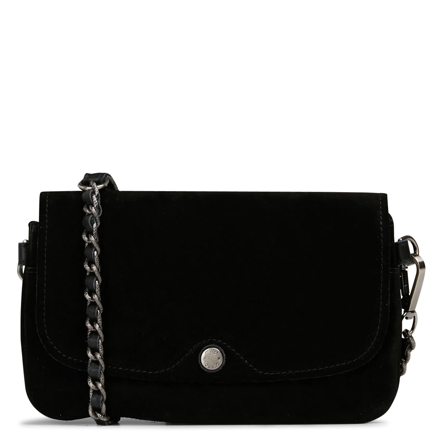 Clutch aus Veloursleder Schwarz ODILE