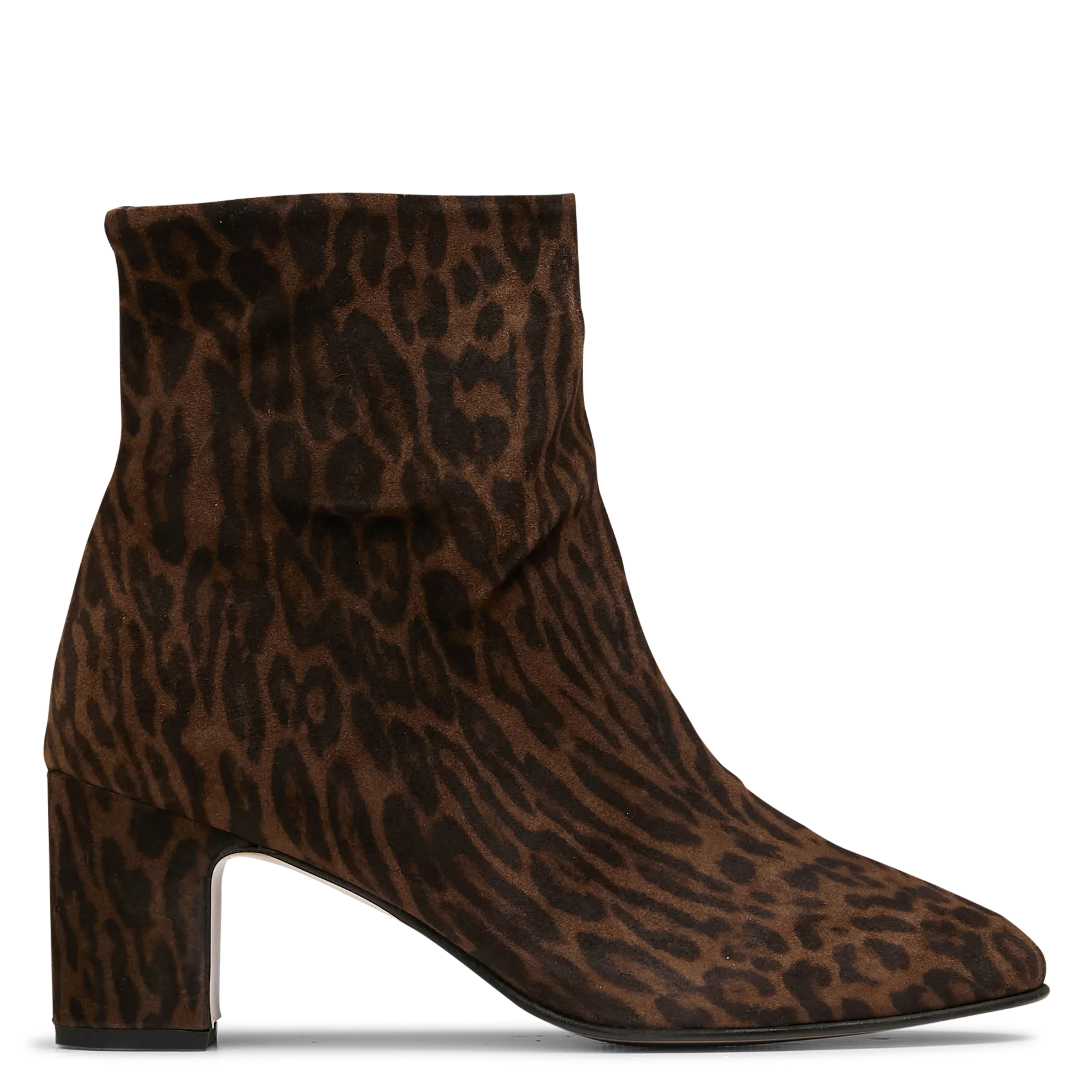 Leopardenmuster-Lederstiefeletten Braun HANNY 55