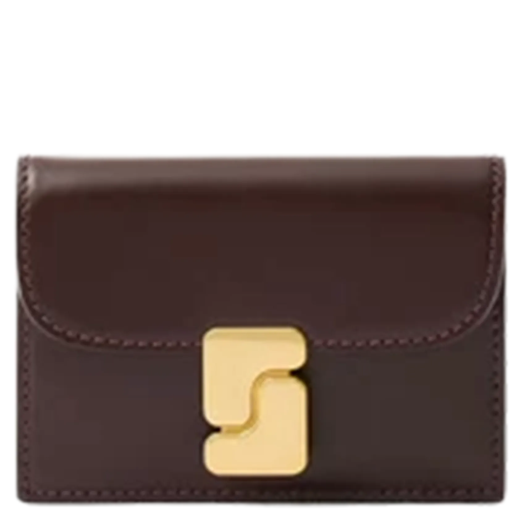 Kartenetui aus Rindsleder mit Umschlag Braun AUBE