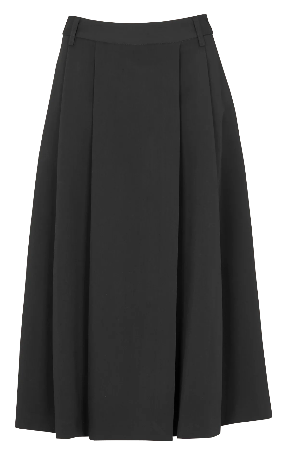 Bermuda Culotte-Rock mit Falten in Uni Schwarz