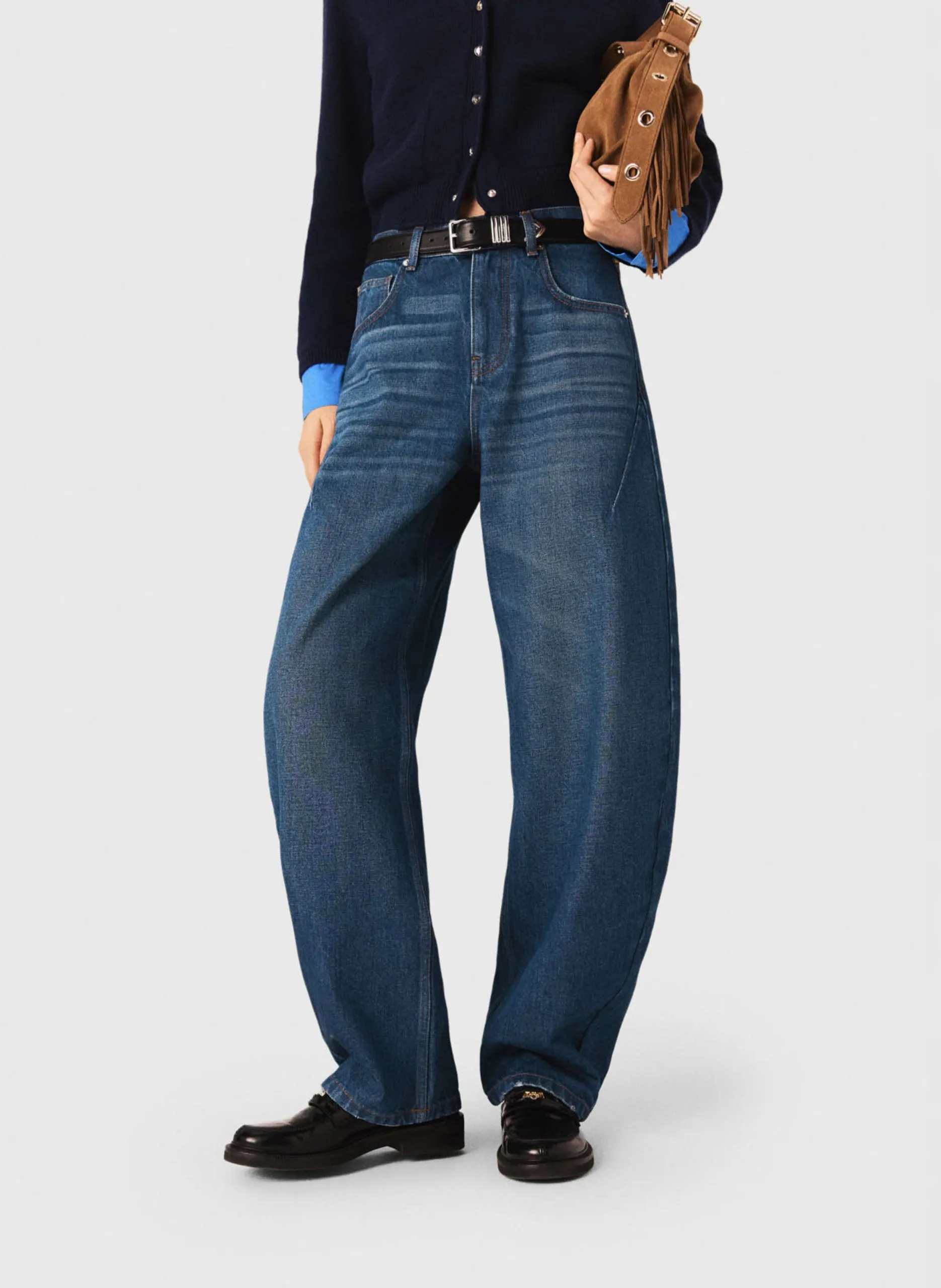 Ballonjeans aus Baumwolldenim Blau