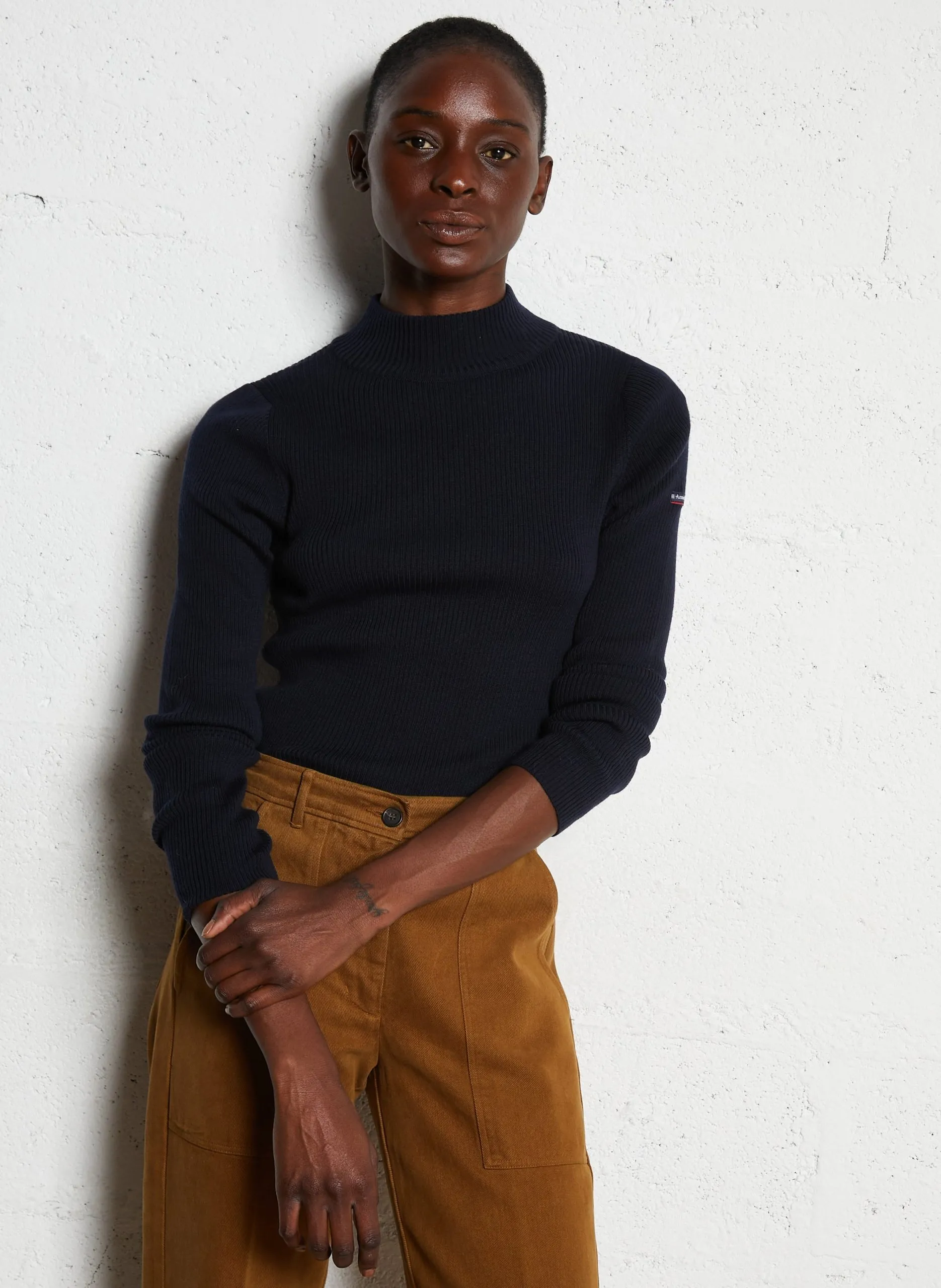 Gerippter Rollkragenpullover aus Wolle Blau COMBOURG