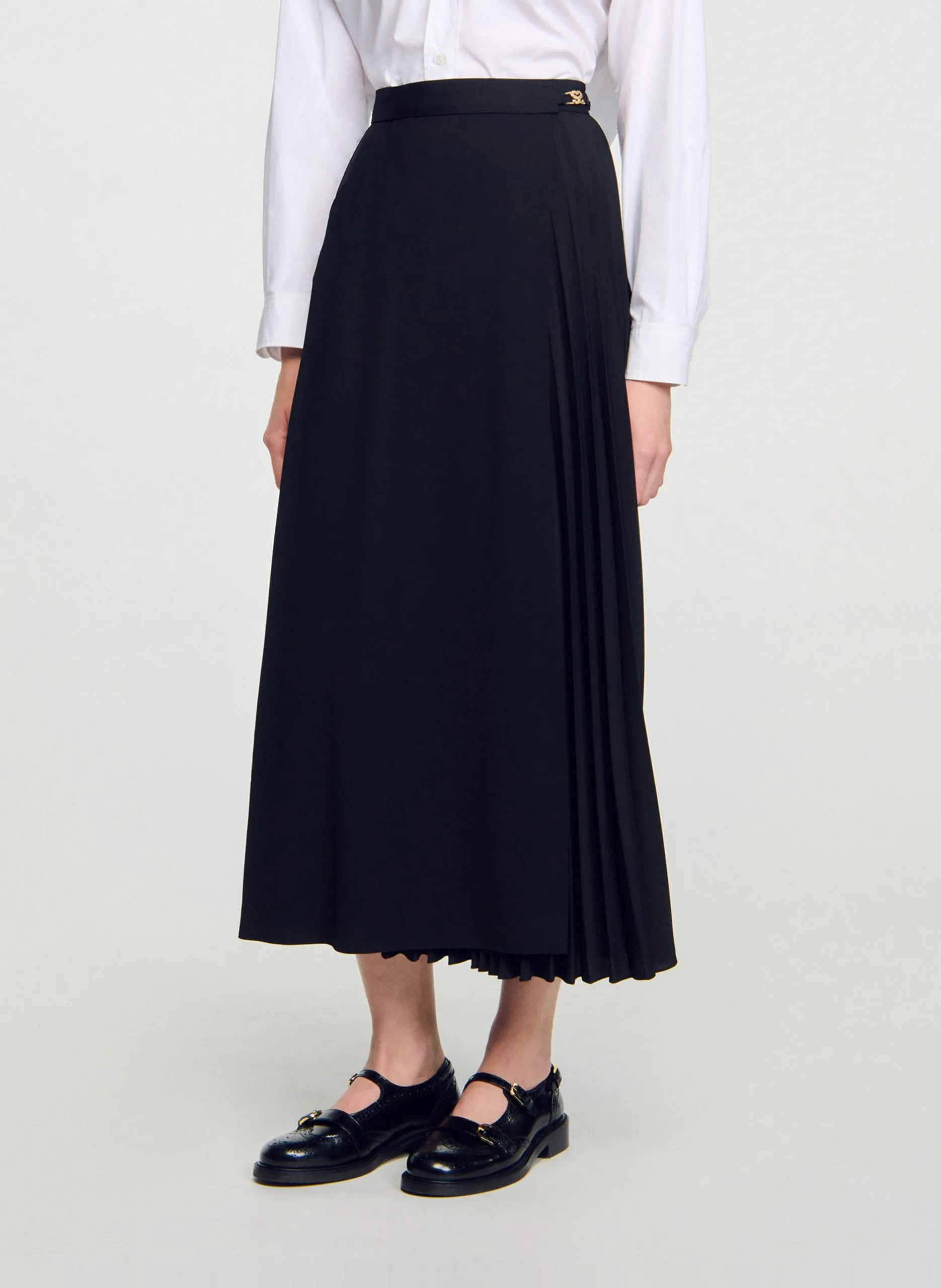 Plissier Wickelrock Schwarz