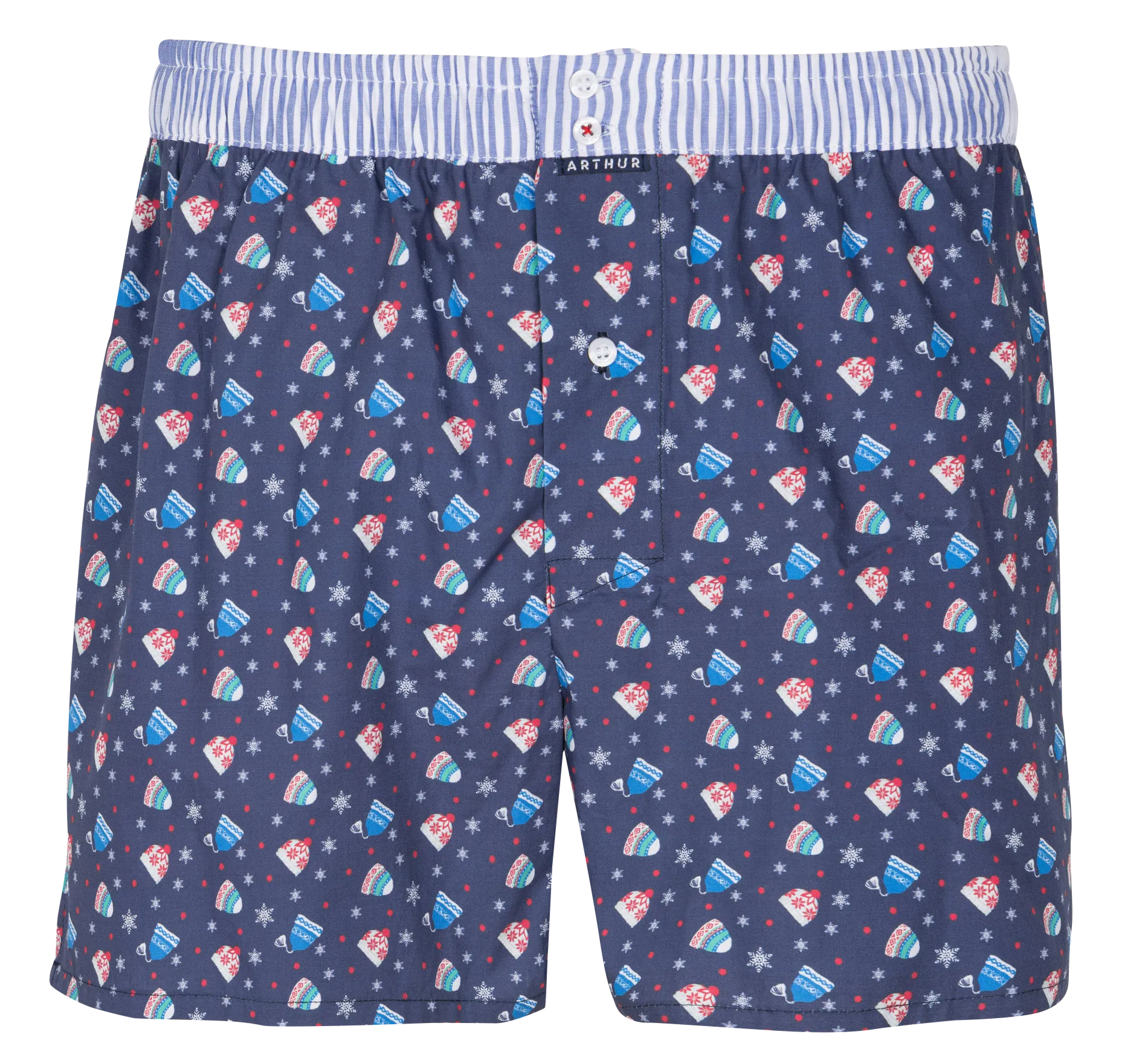 Boxershorts aus Baumwolle mit Print Blau