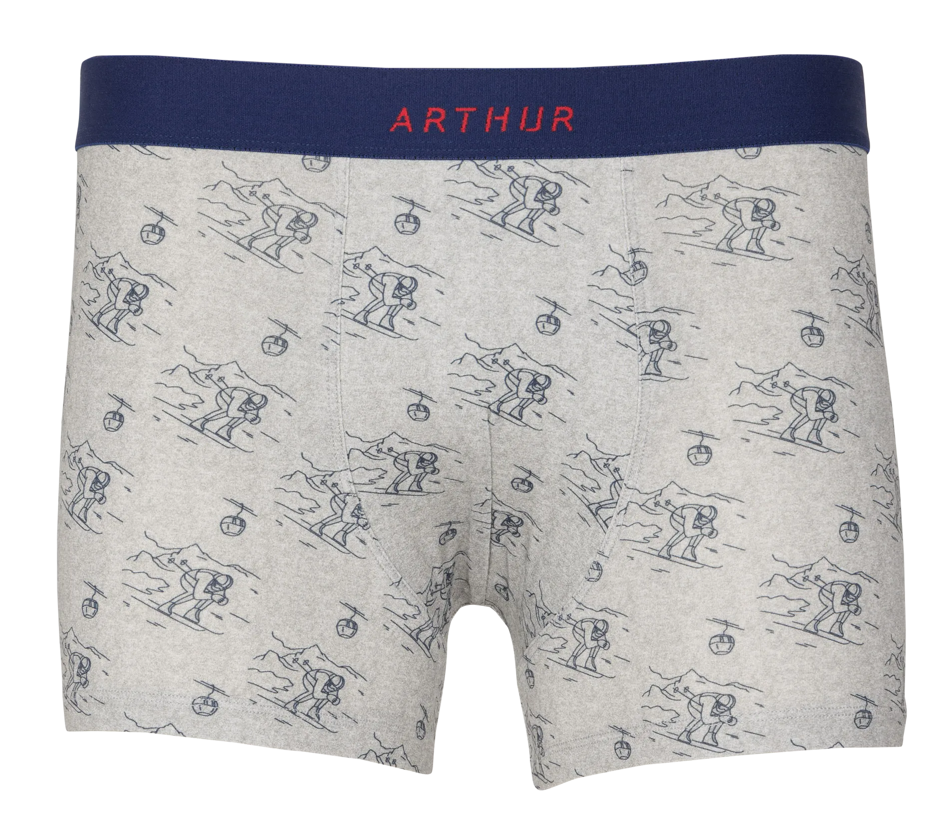 Bedruckte Boxershorts aus Baumwoll-Mix Grau