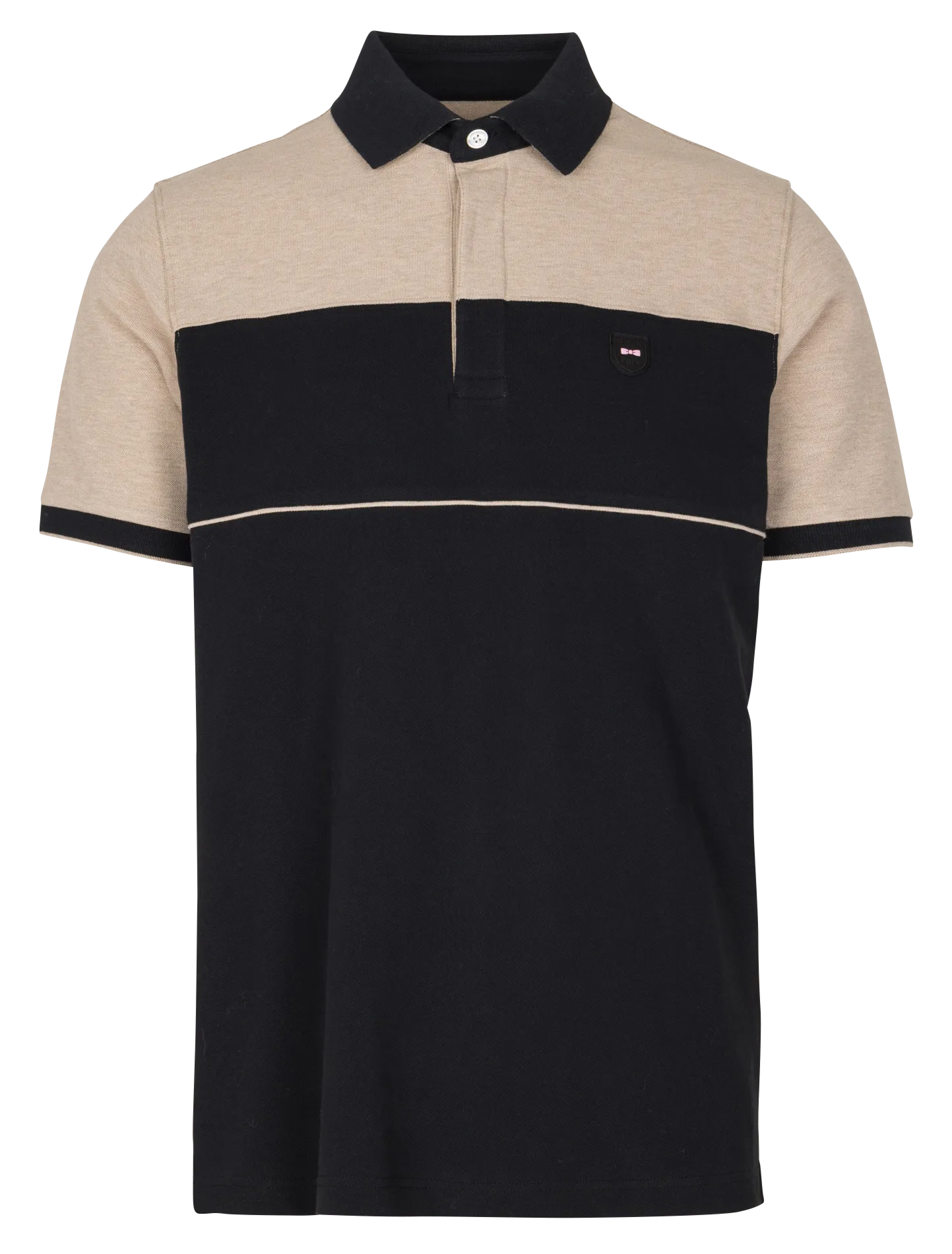 Gerade geschnittenes Poloshirt aus Baumwoll-Mix Schwarz