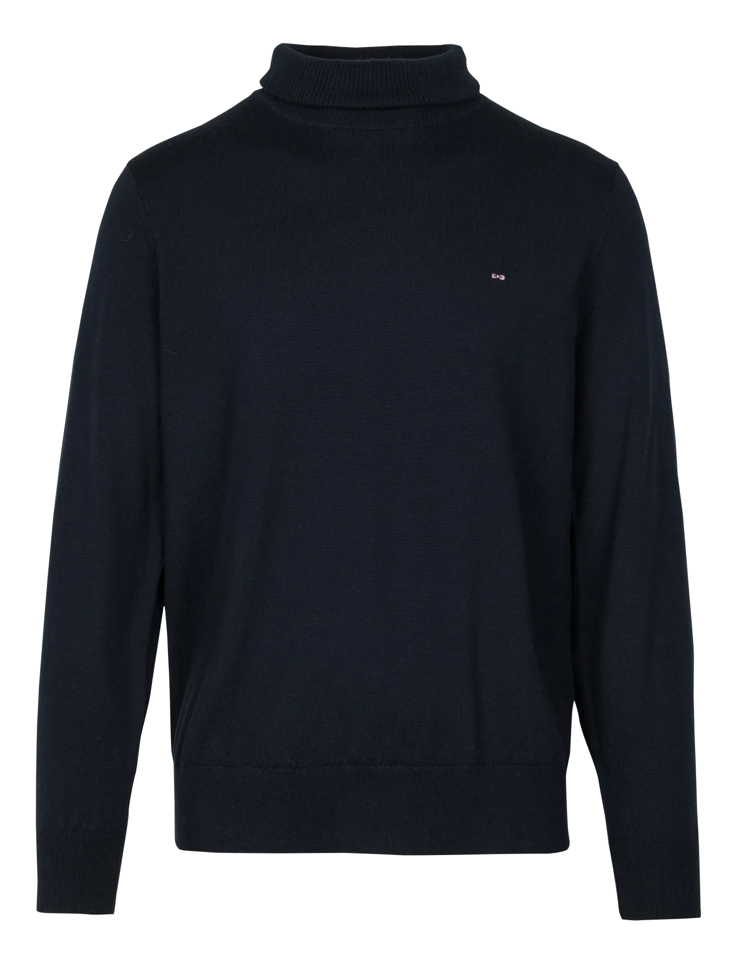 Gerade geschnittener Rollkragenpullover aus Wolle mit Stickerei Blau