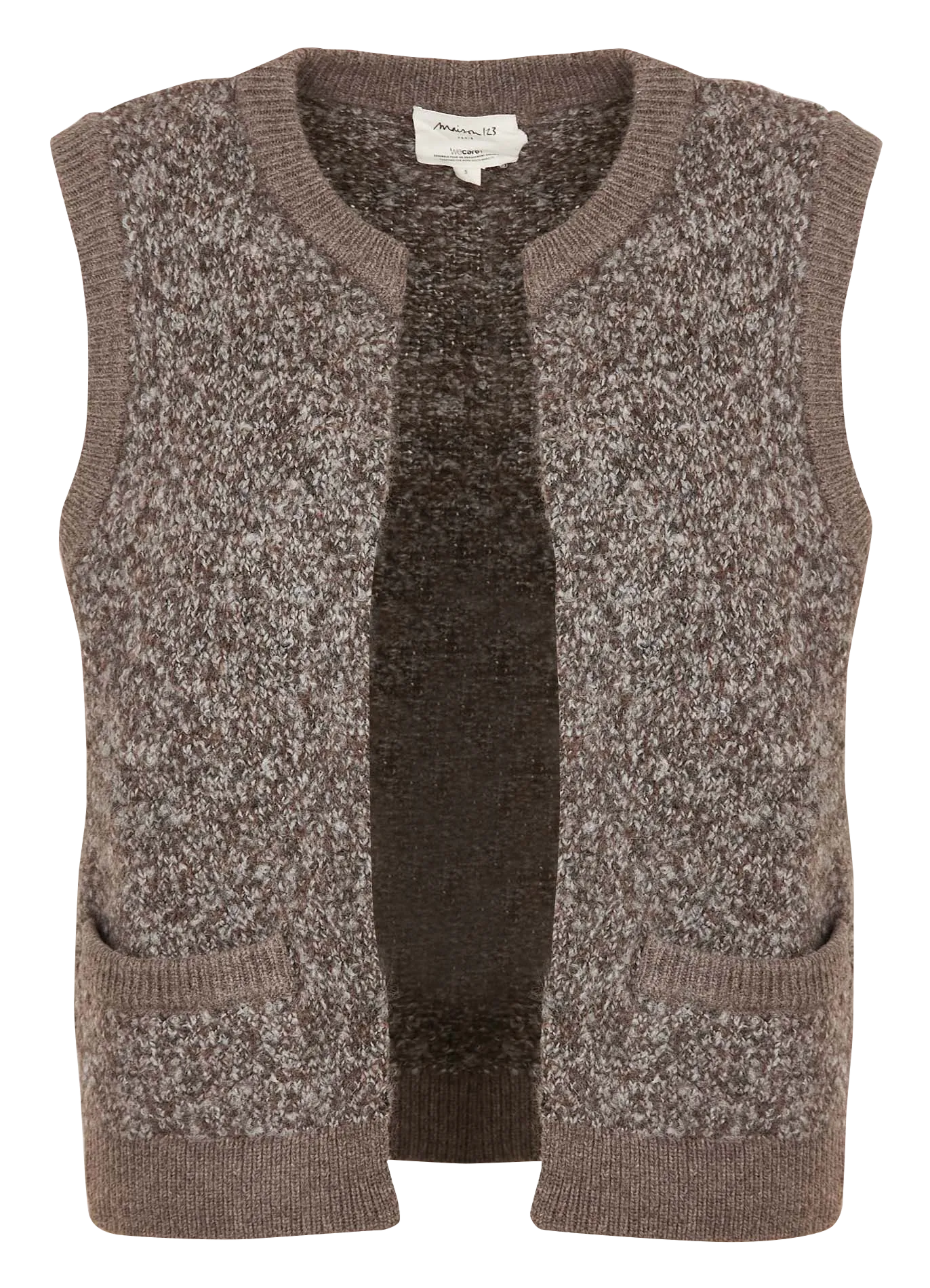 Strickjacke aus Woll-Mix mit Rundhalsausschnitt Grau CLARENCE BIS