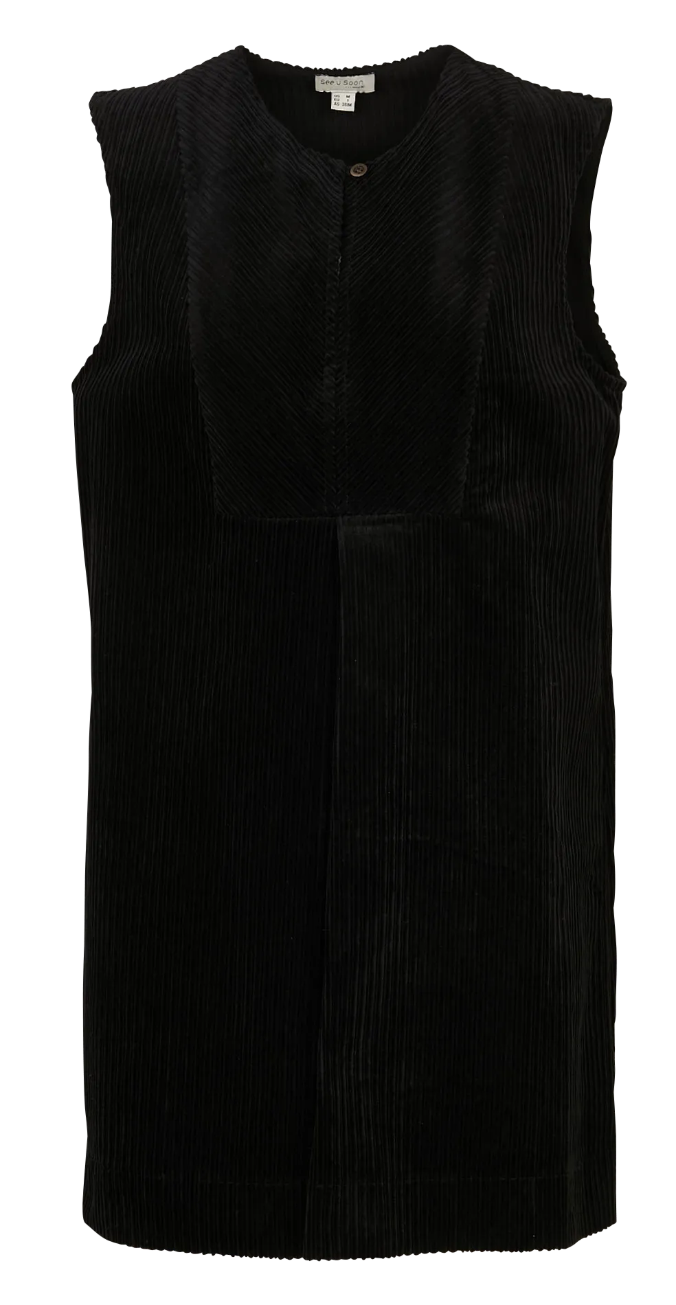 Baumwoll-Kurzkleid mit Rundhalsausschnitt Schwarz