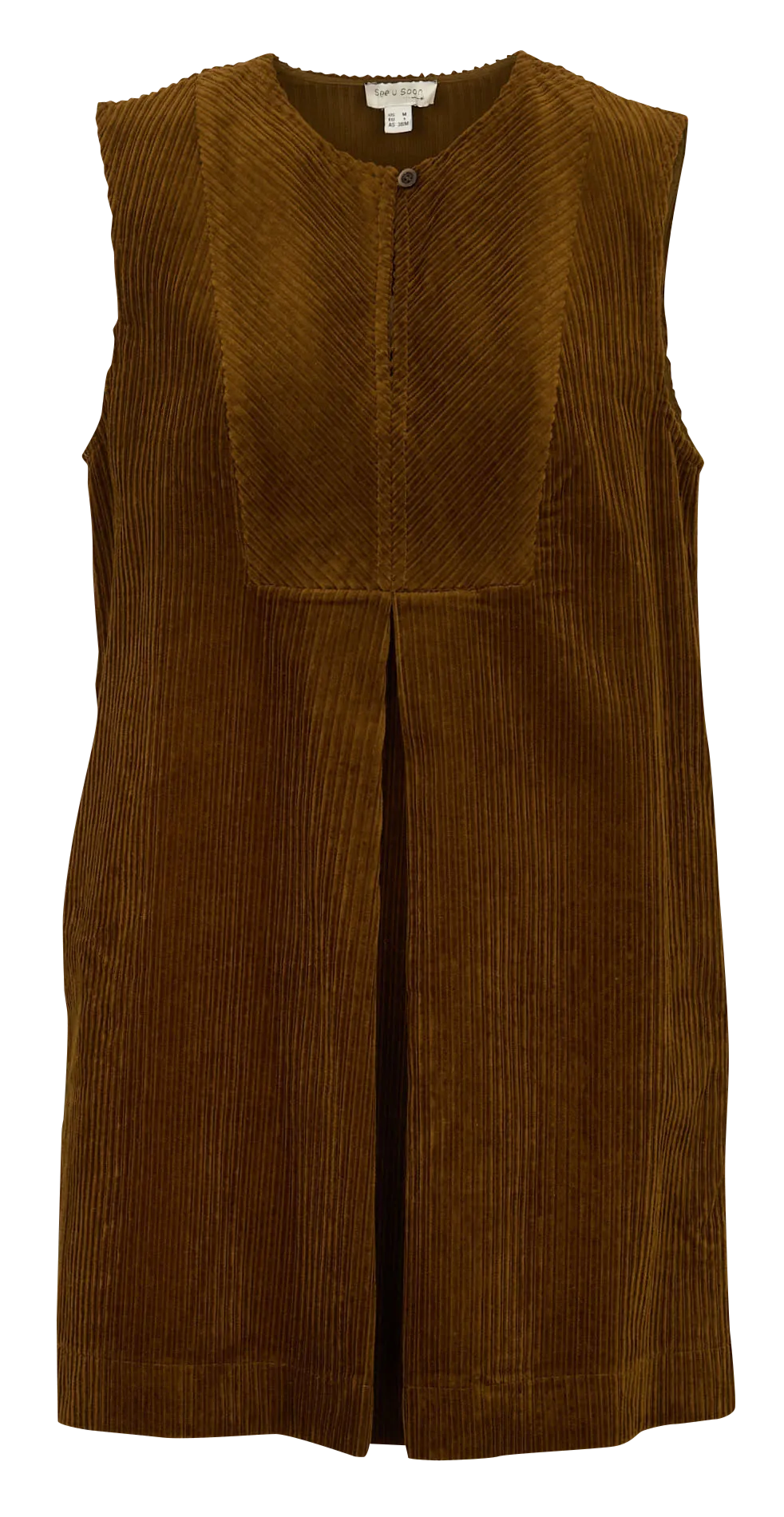 Baumwoll-Kurzkleid mit Rundhalsausschnitt Khaki