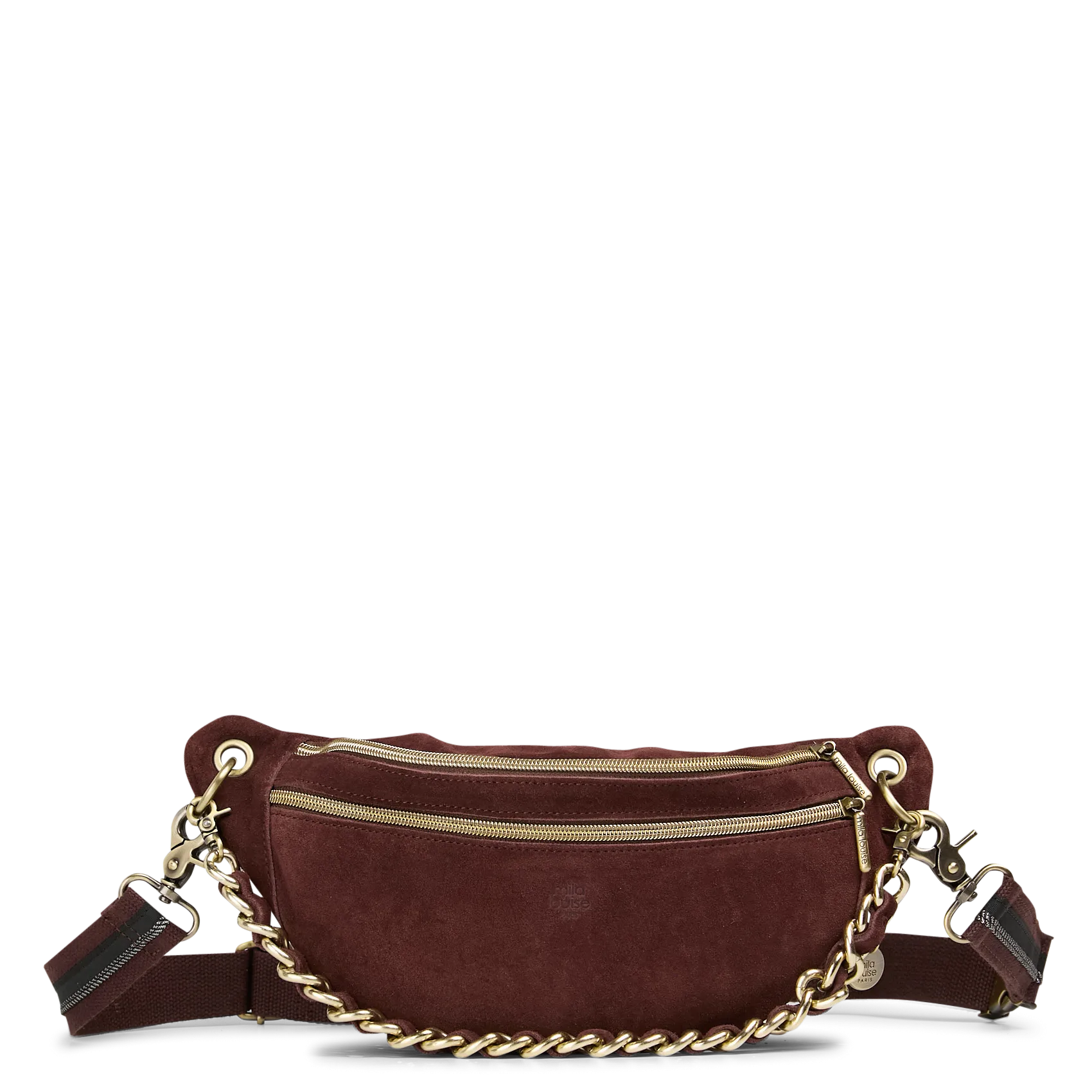 Hüfttasche aus Leder in Samt-Optik Braun PETRA V