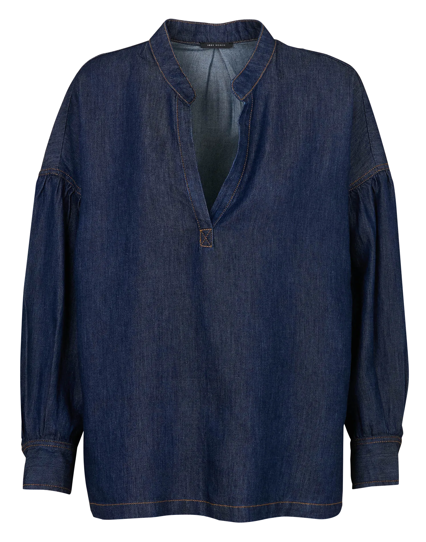 Weite Denim-Bluse Blau