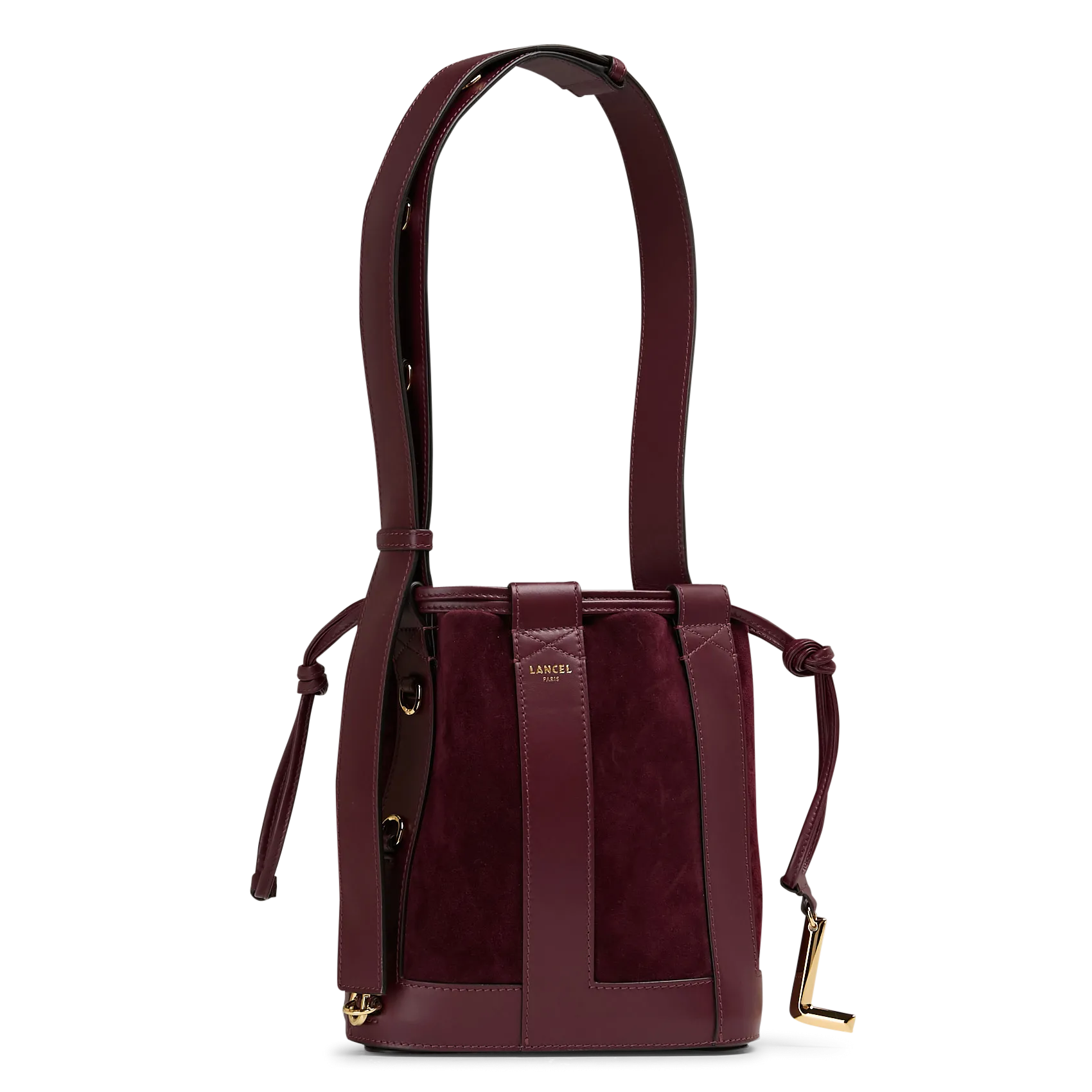 Eimer-Tasche Größe S aus Leder Pflaume ELLES