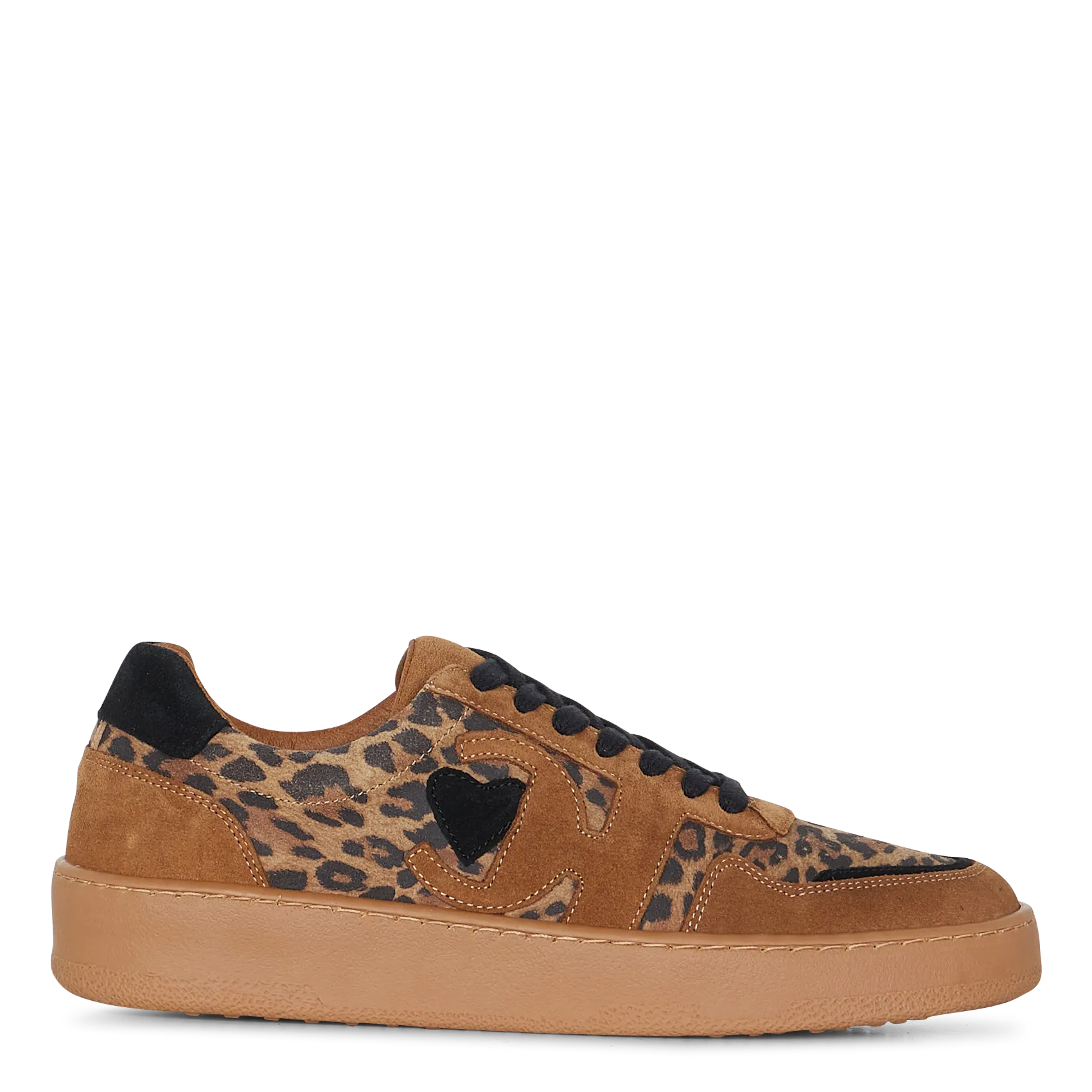 Leopardenmuster-Sneaker aus Leder Braun