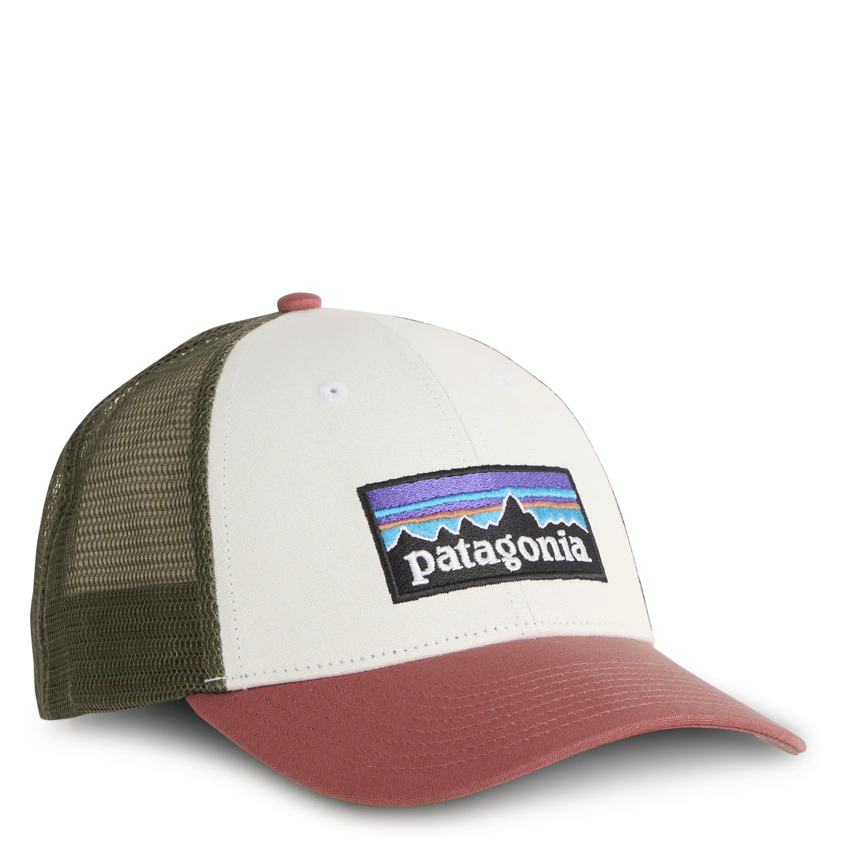 Bestickte Kappe aus Baumwolle und Mesh Weiss