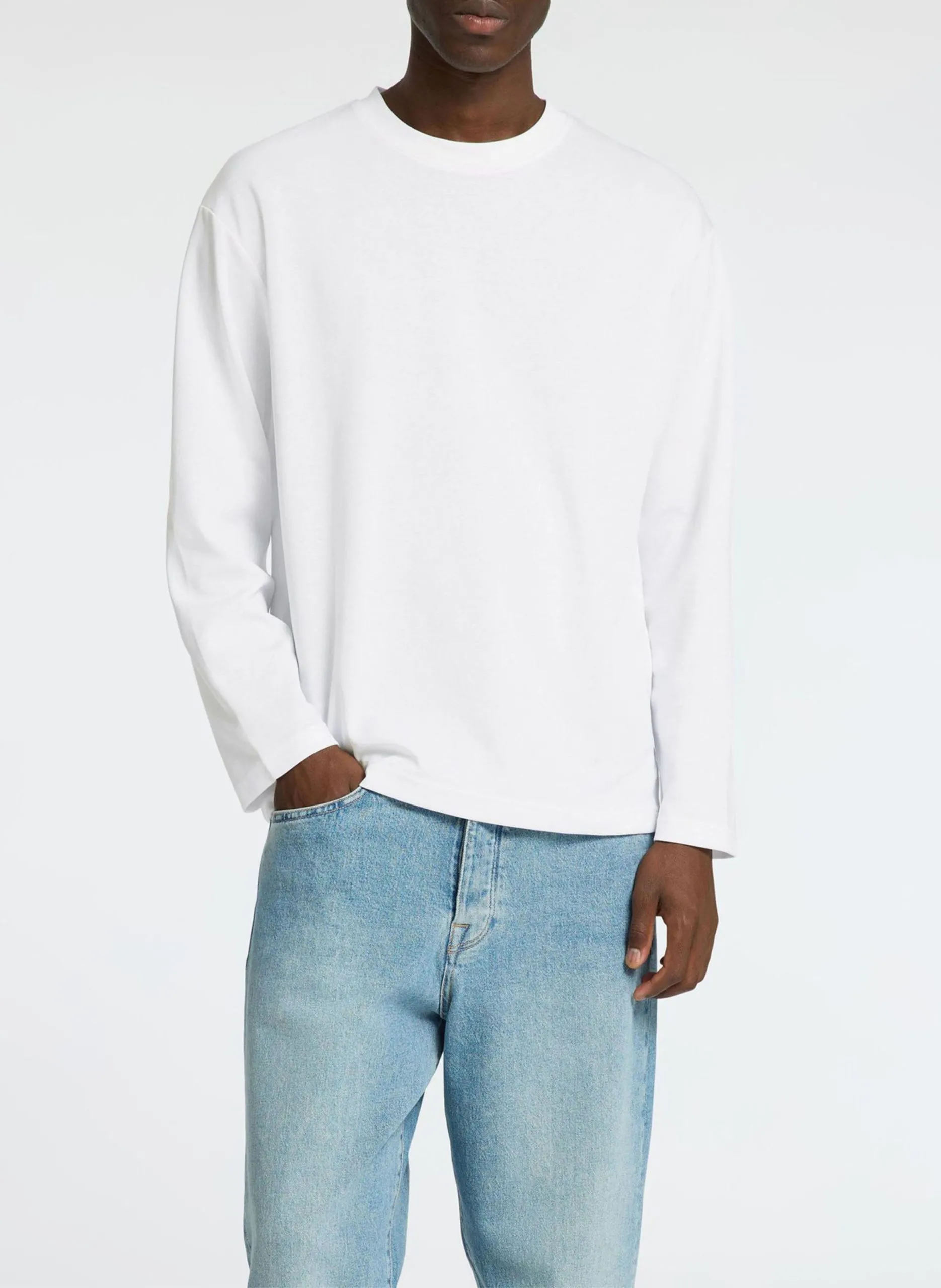 Rundhals-T-Shirt aus Bio-Baumwoll-Mix Weiss OSCAR