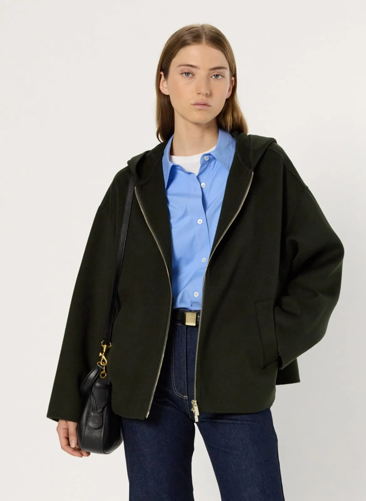 Wollkapuzenpullover Khaki MILANA