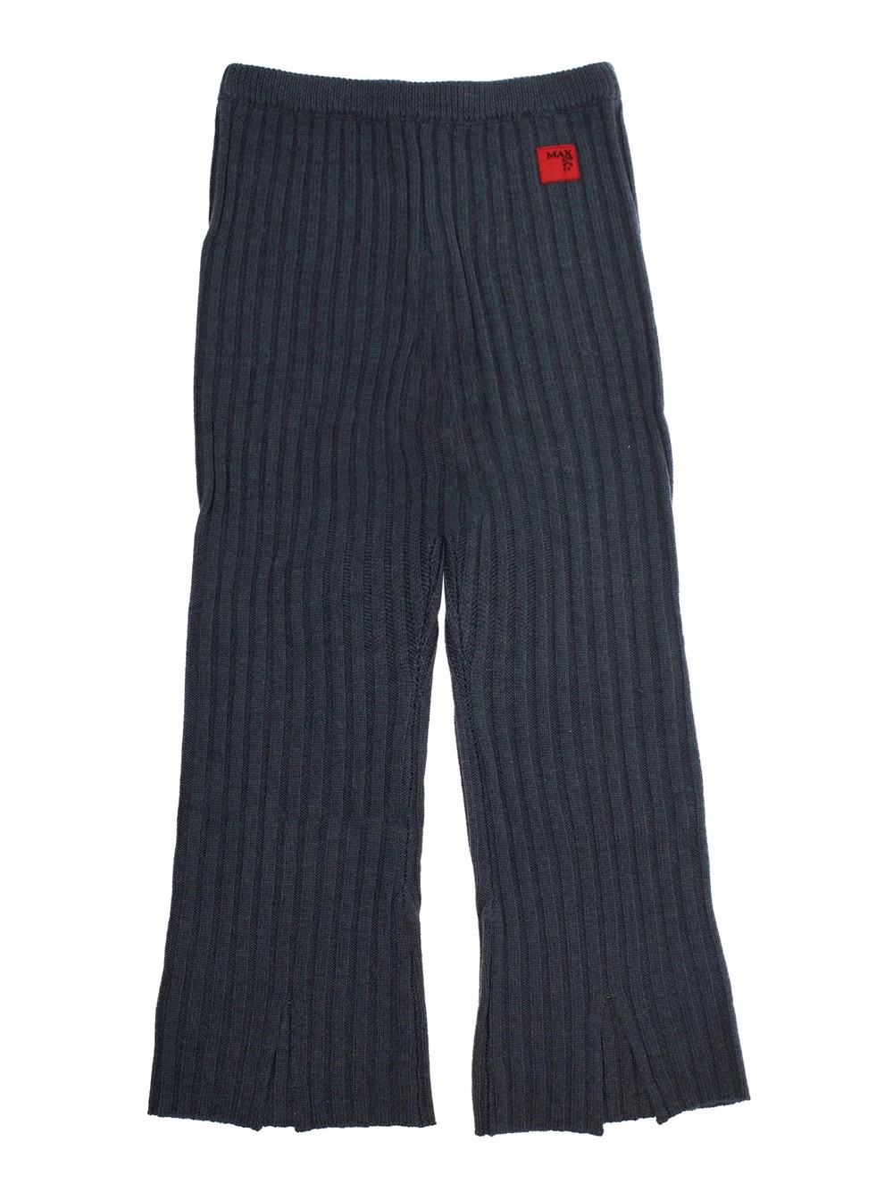 Graue Hose mit geripptem Design und Logoaufnäher vorne aus Wollmischung Mädchen