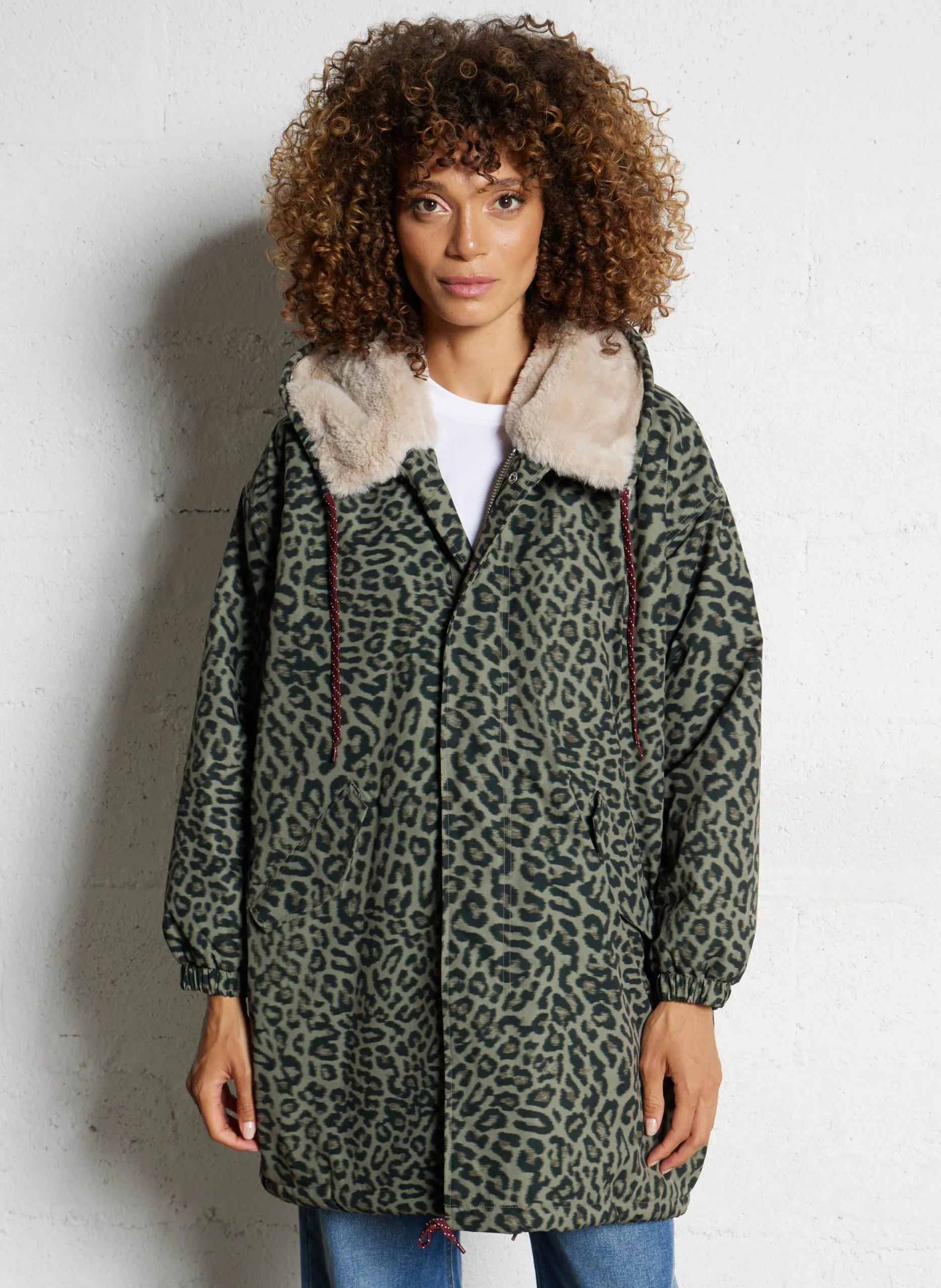 Kapuzenmantel im Oversize-Stil Grau LAOS