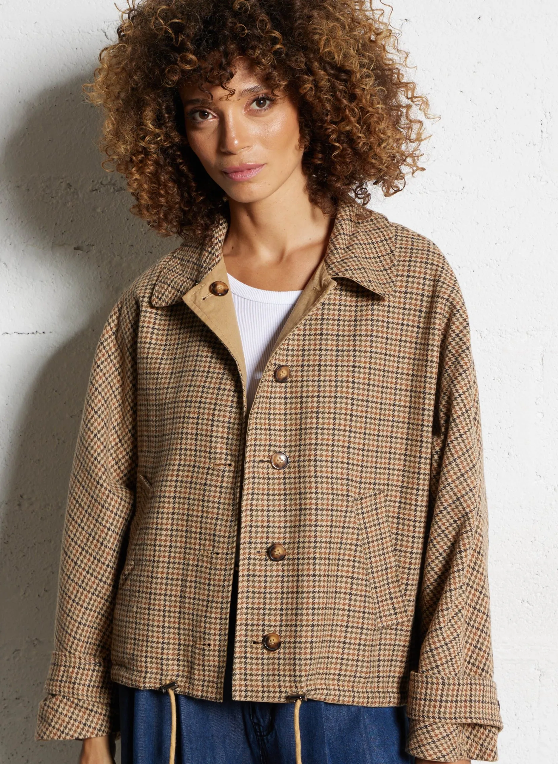 Parka mit Hemdkragen aus Baumwollmischung Braun NEREA