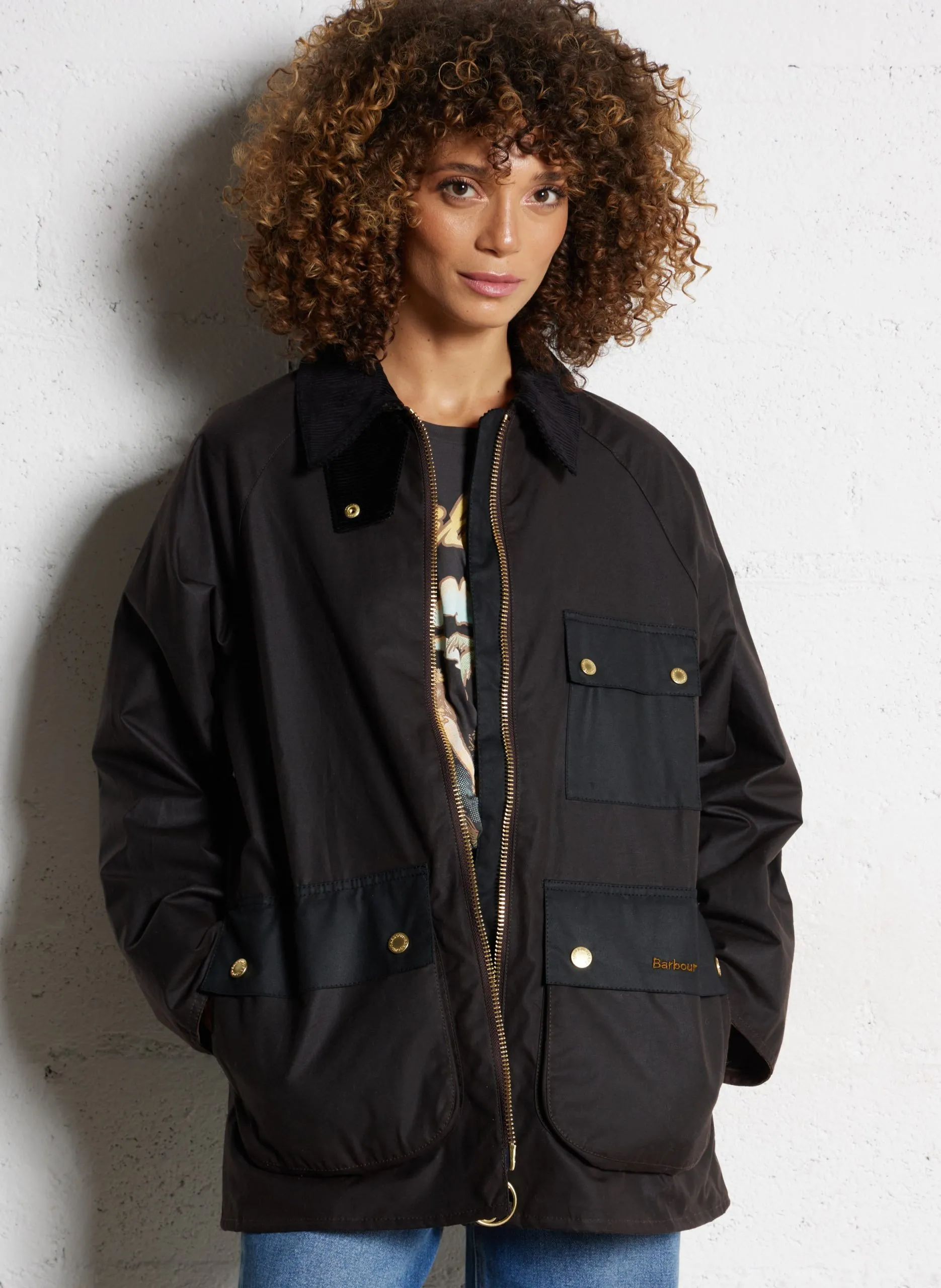 Gerade Baumwolljacke Braun LUELLA