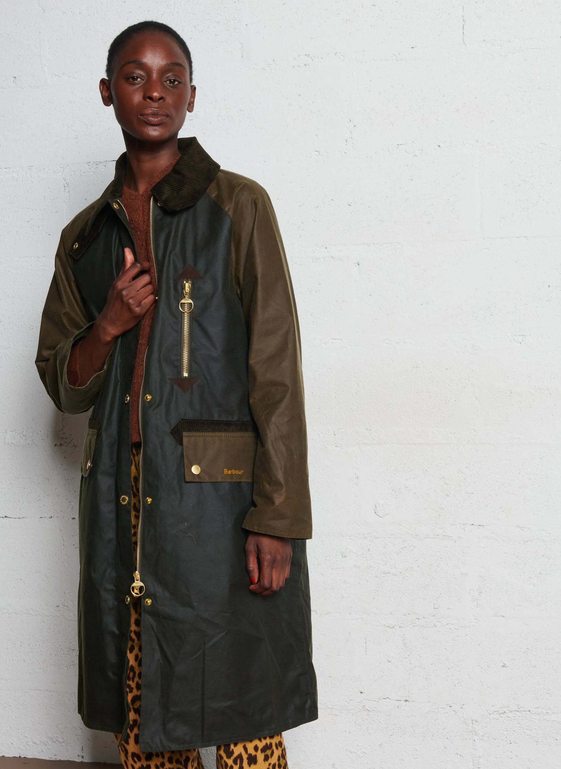 Gerade Baumwolljacke Khaki EVETTE