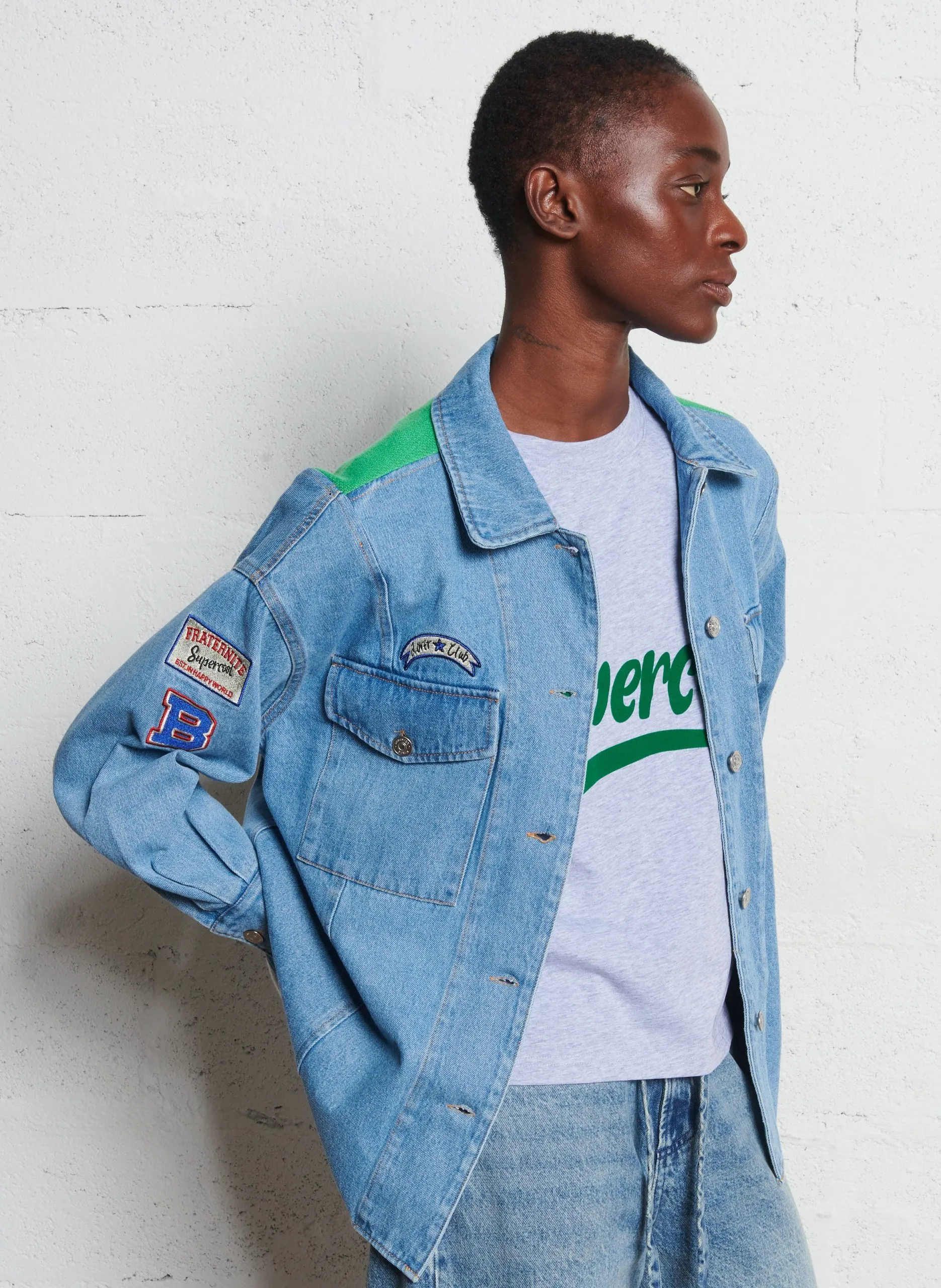 Klassisches Hemd aus Baumwolldenim Blau CIENNA